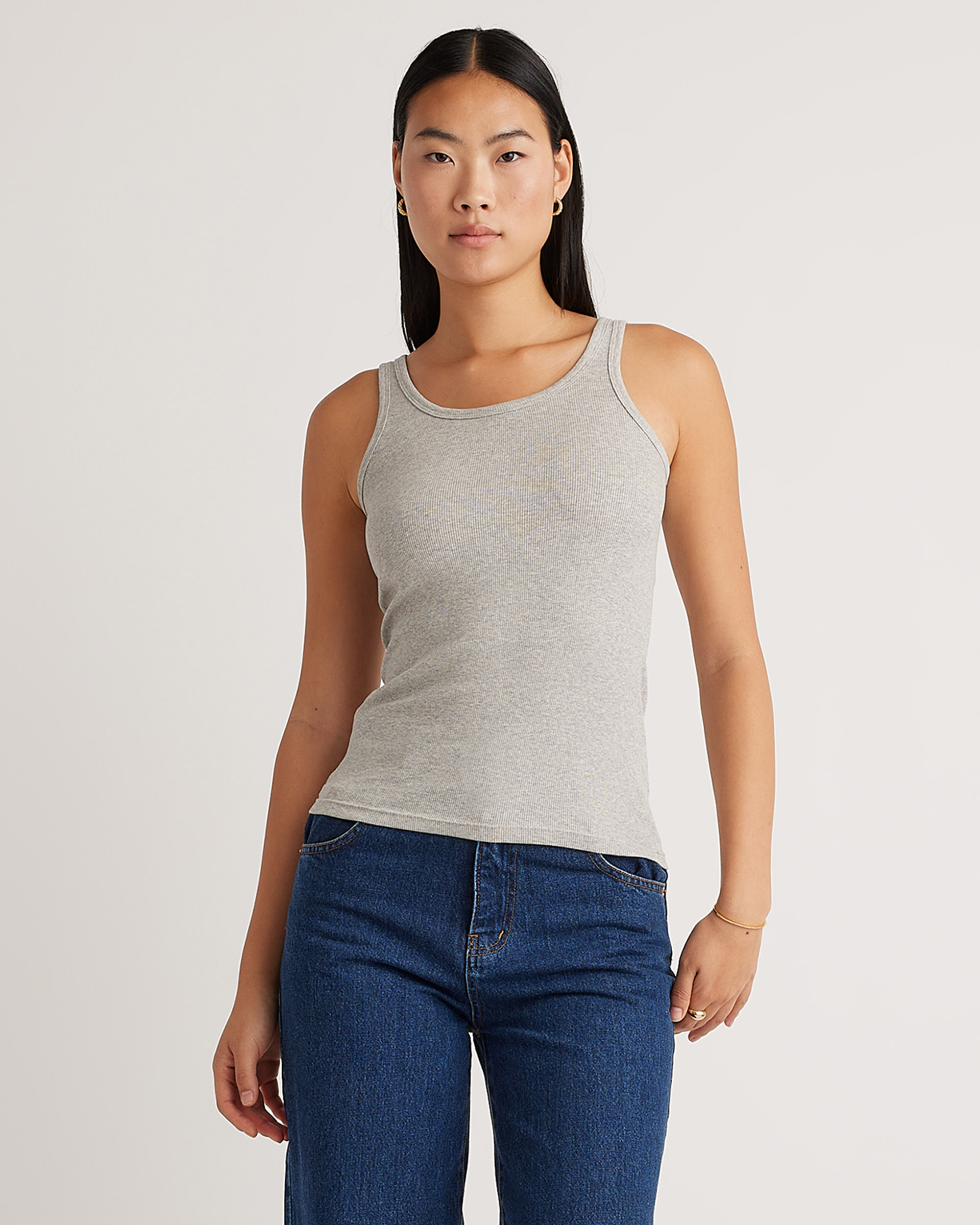 Organic Cotton Micro-Rib Scoop Neck Tank