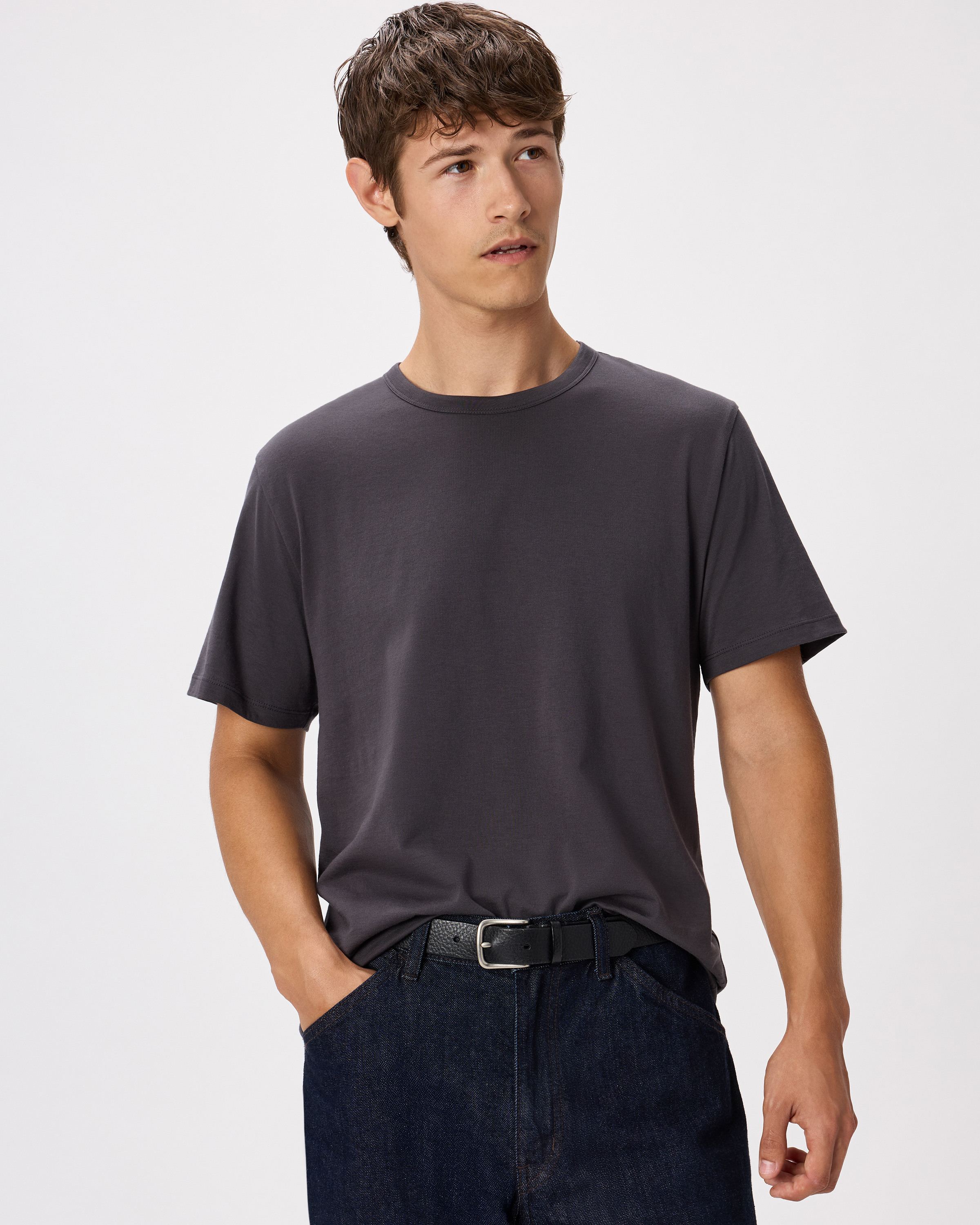 100% Pima Cotton Luxe Touch Tee in Kalamata Olive