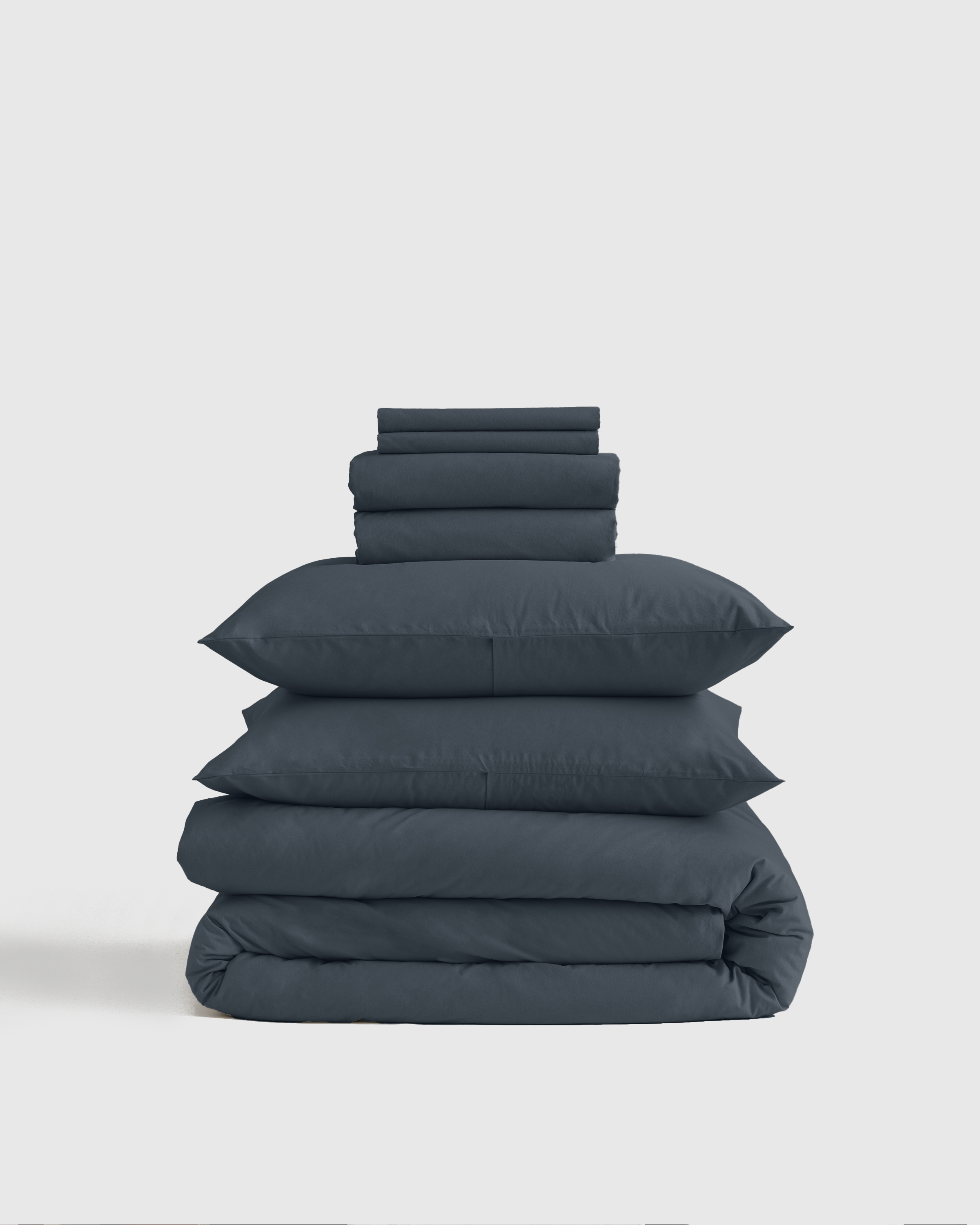 Quince Organic Brushed Cotton Deluxe Bedding Bundle In Nightfall
