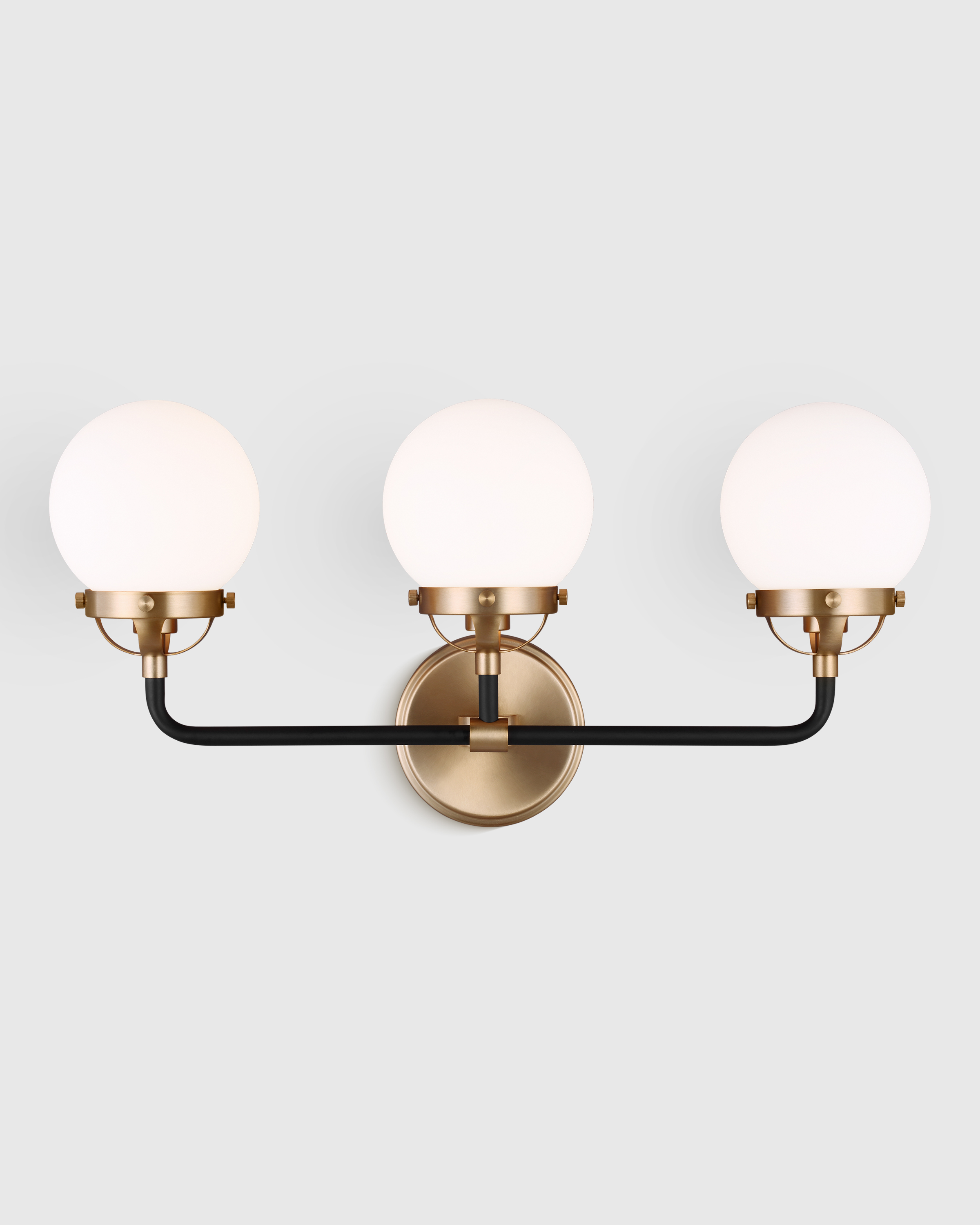 Triple Globe Steel Sconce