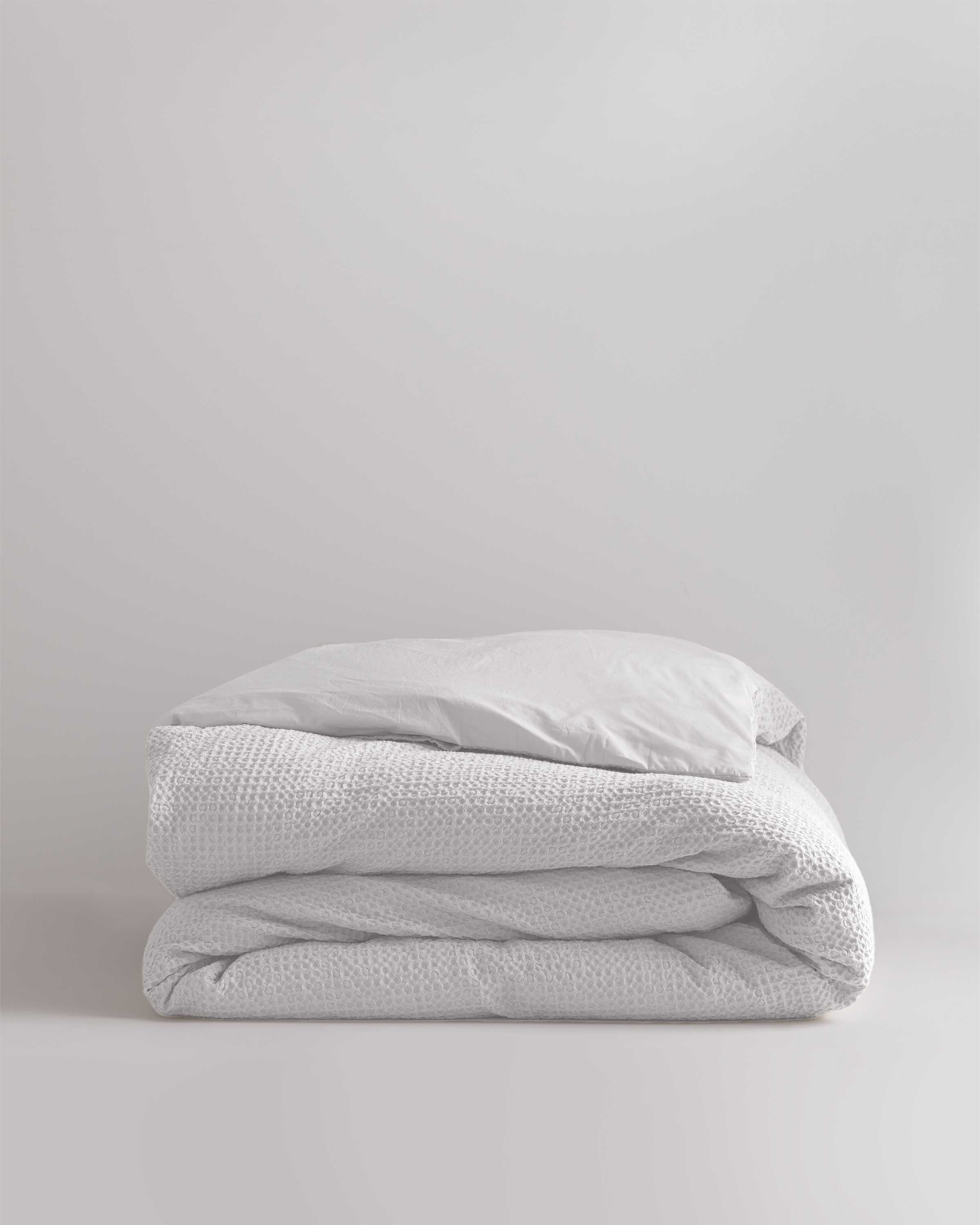 Quince Luxe Waffle Duvet Cover In White