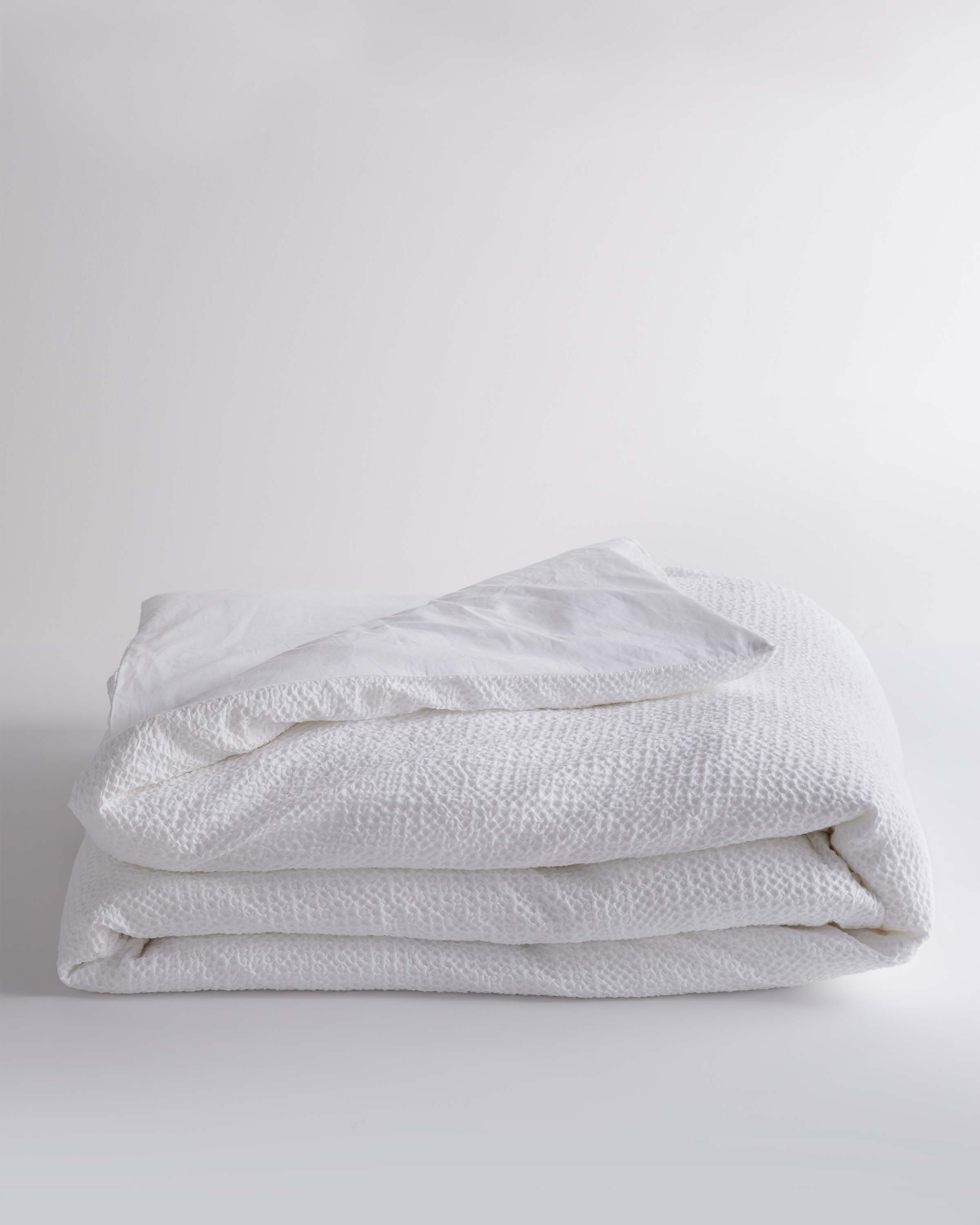 quince organic luxe waffle duvet cover