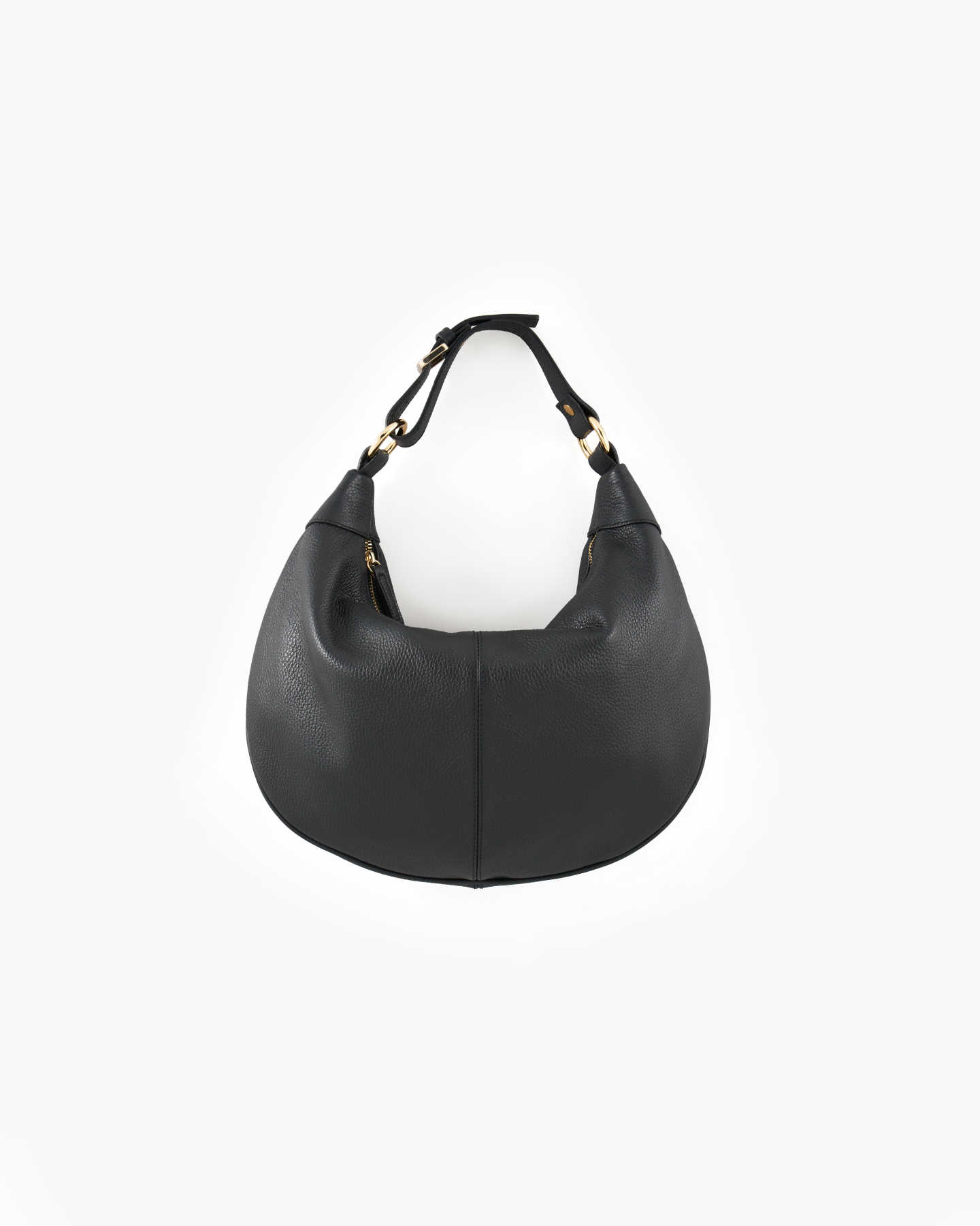 Italian Leather Shoulder Bag - Black