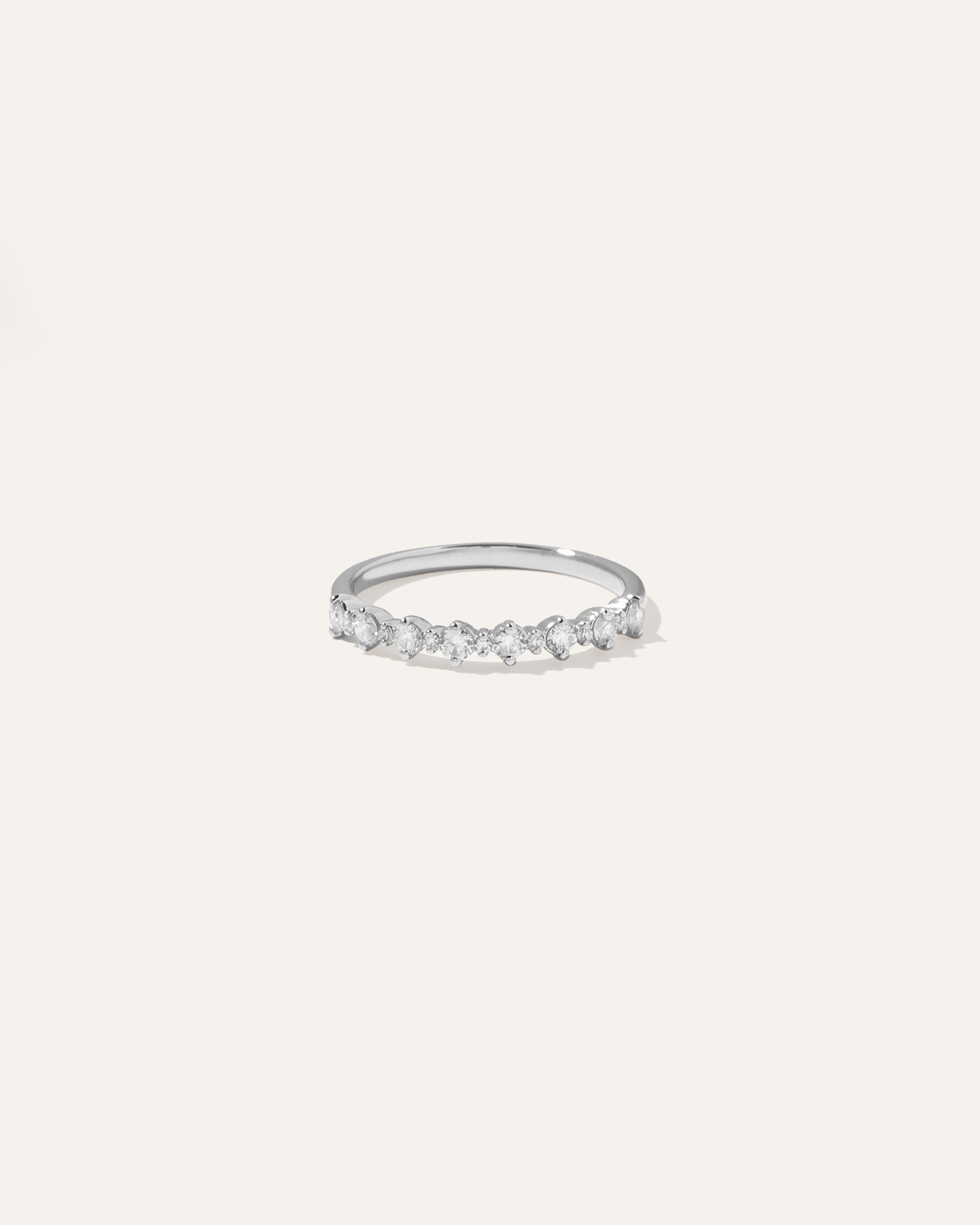 Shop Quince Women's Diamond Alternating Round Band Rings In White Gold