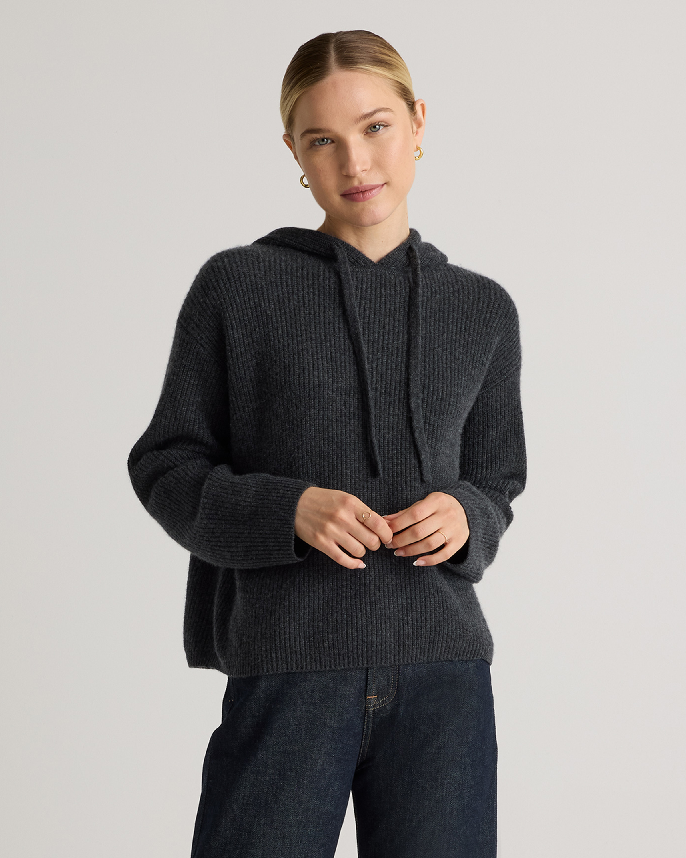 Mongolian Cashmere Fisherman Pullover Hoodie