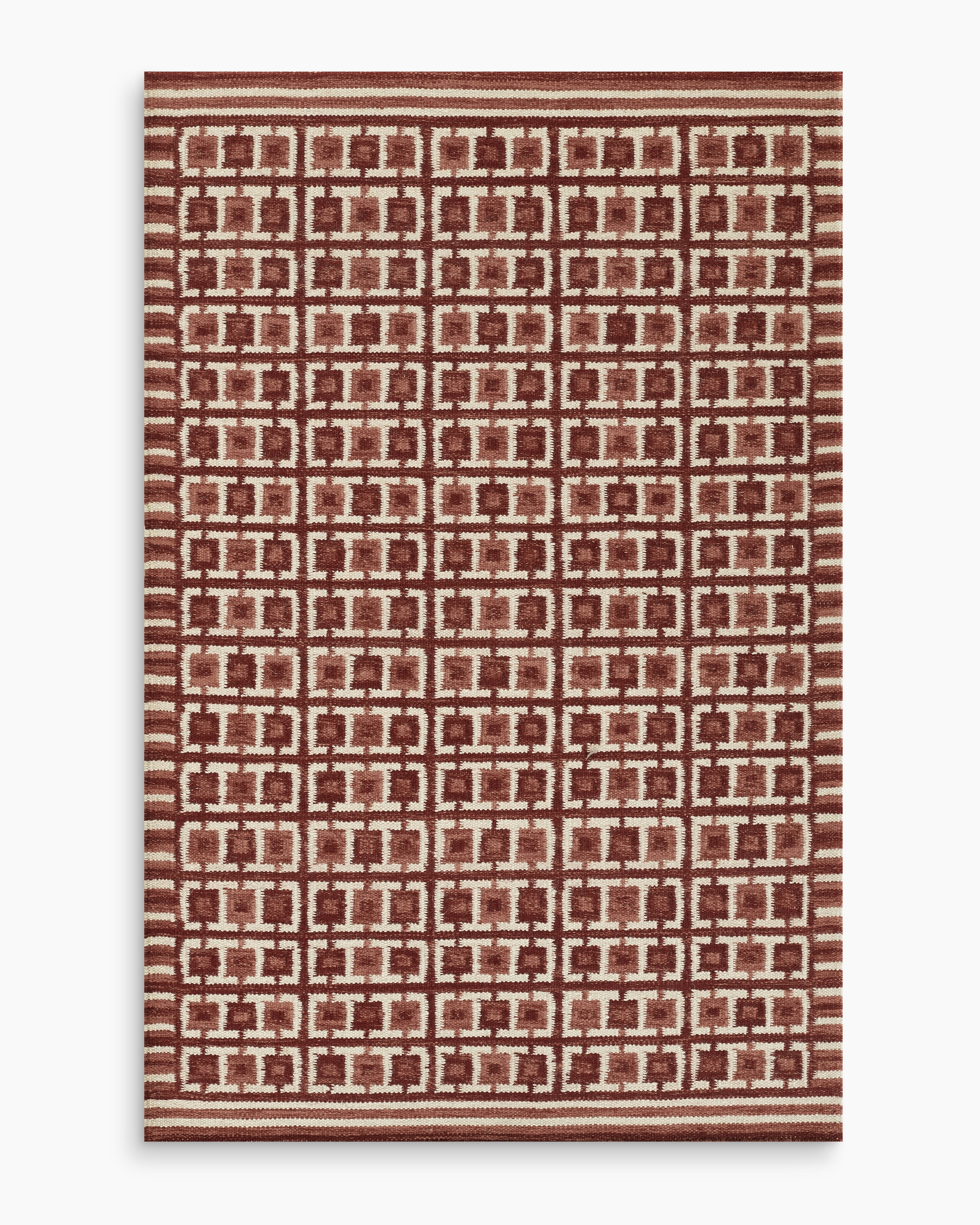 Rue Handwoven Wool Rug in Red | 5’ x 8’