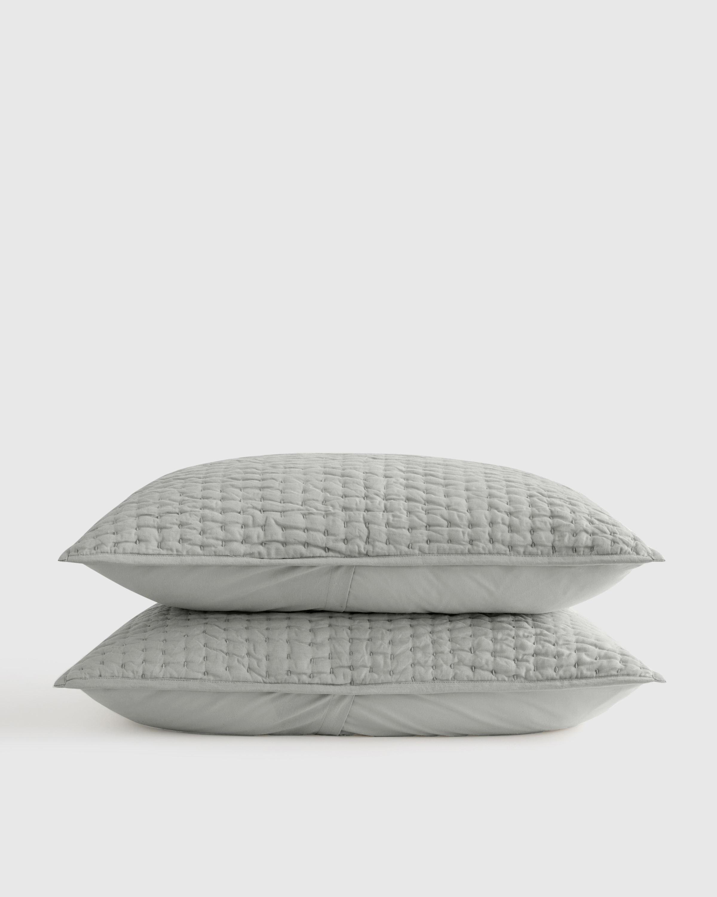 European Linen Cotton Stitch Sham Set in Natural