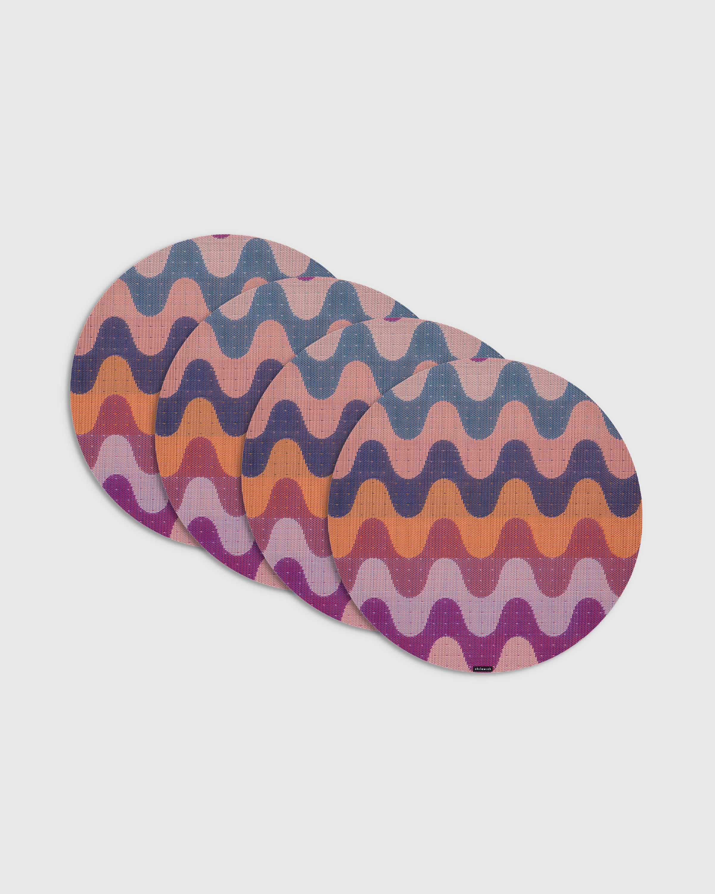 Wiggle Easy-Care Round Placemat, Set of 4 by Chilewich - Heatwave