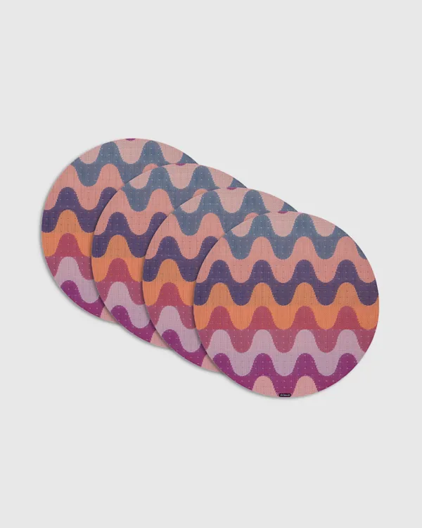 Wiggle Easy-Care Round Placemat, Set of 4 by Chilewich