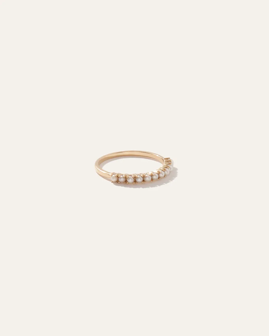 Dainty Pearl Half Eternity Band(1)