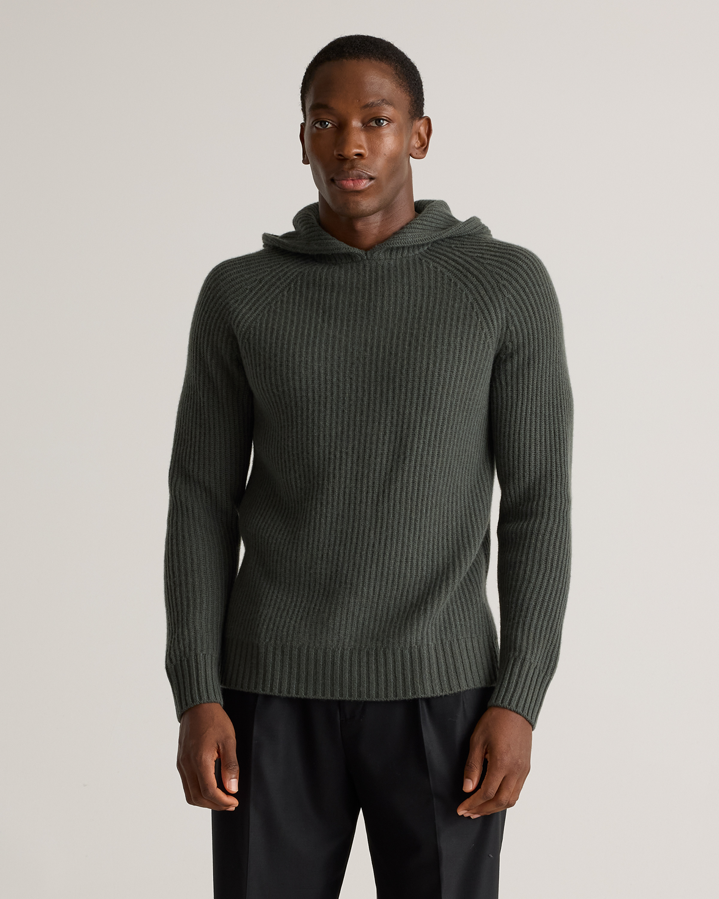 Mongolian Cashmere Fisherman Pullover Hoodie