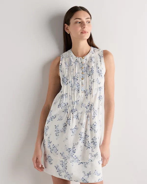100% European Linen Sleeveless Swing Dress