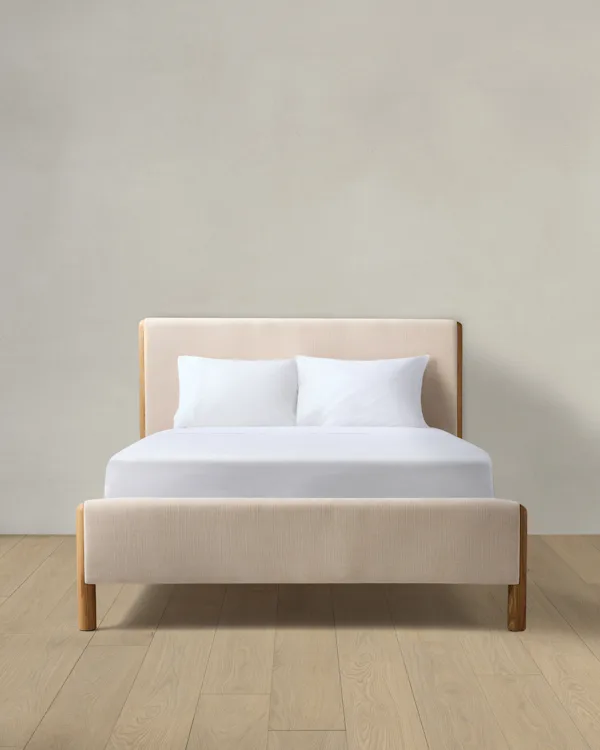 Solid Wood and Performance Fabric Bed