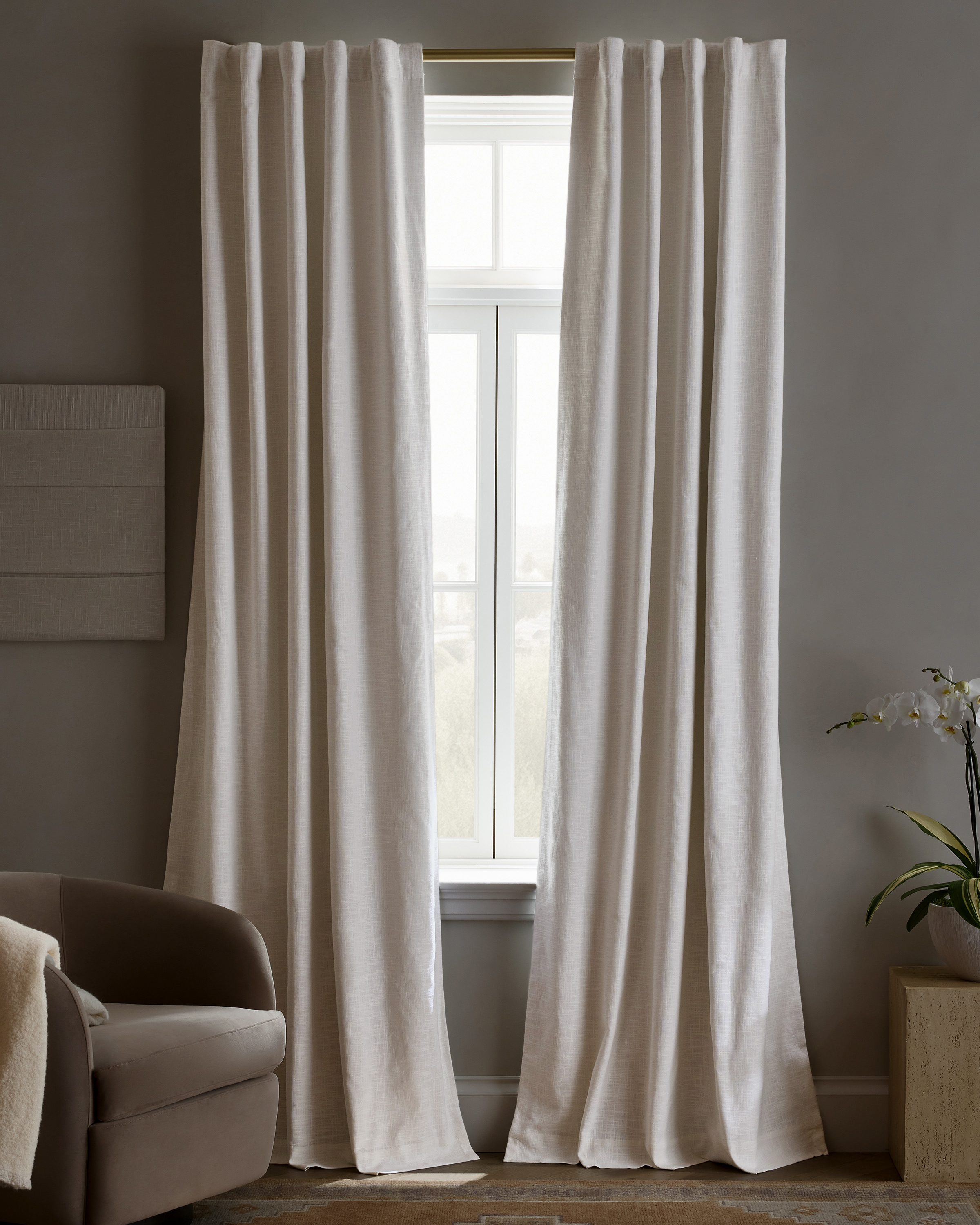 Textured Cotton True Blackout Curtain by Quince