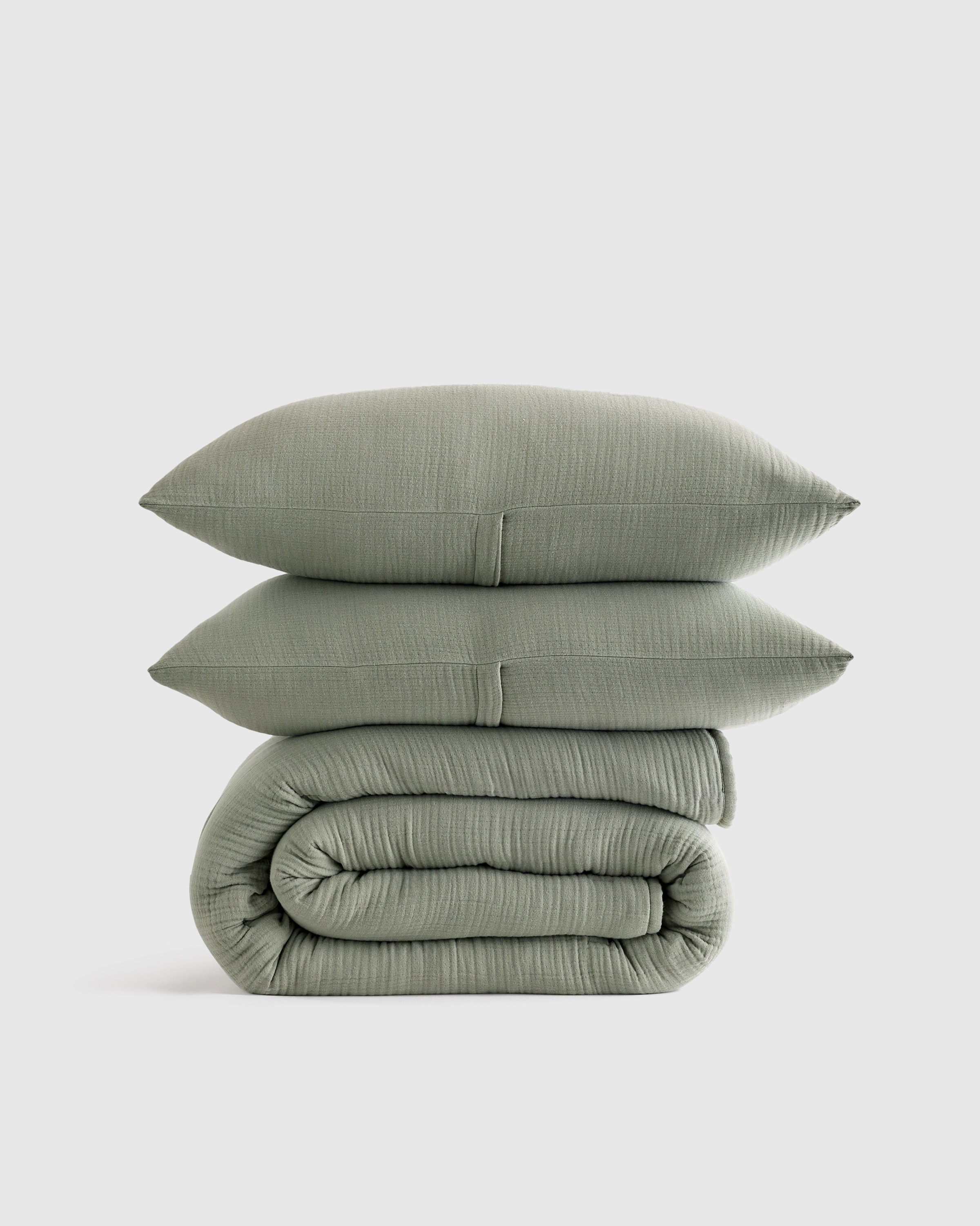 Organic Airy Gauze Dream Quilt Set - Mineral, King/Cal King