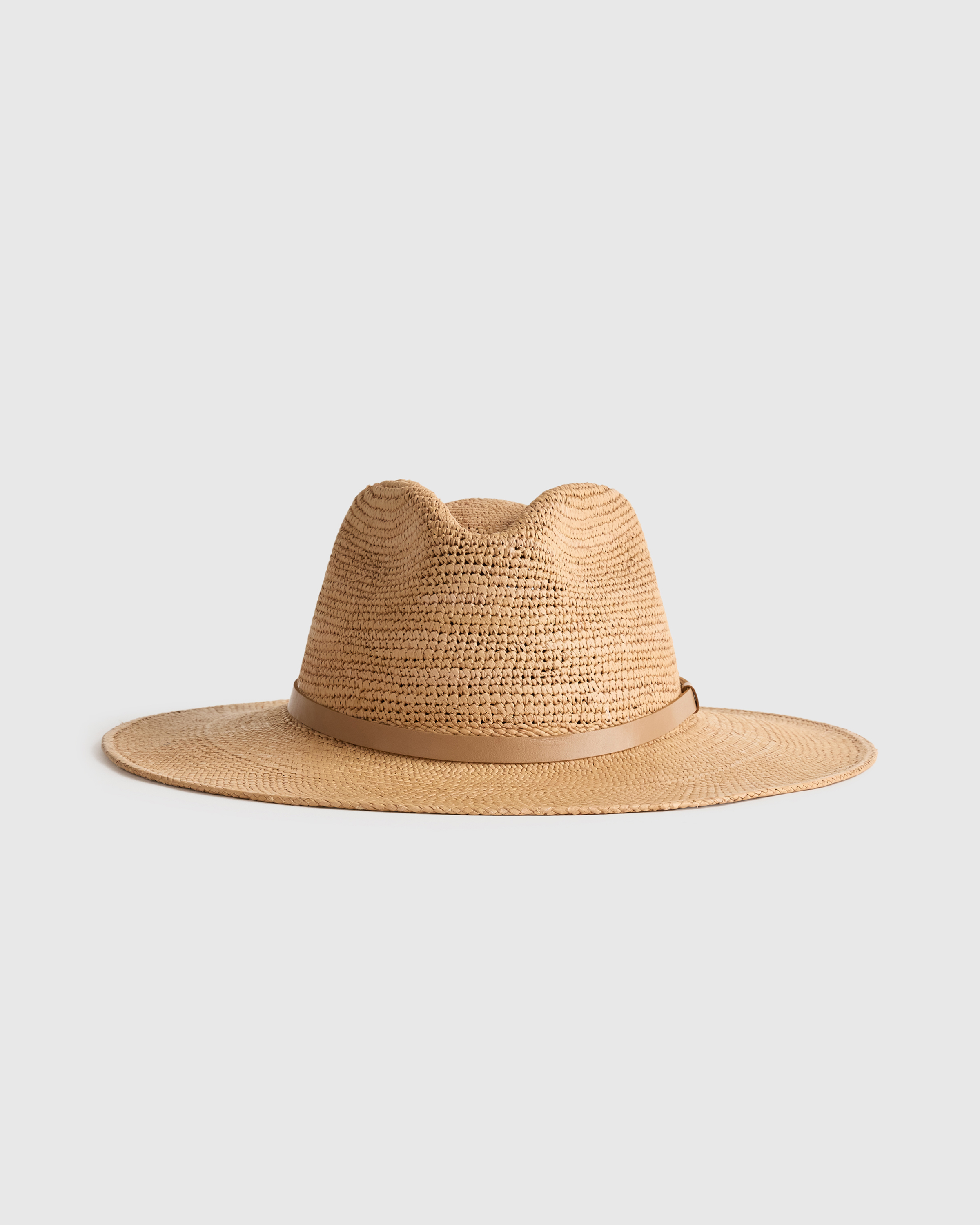 NWT Versatile Embossed Crochet Fedora With An Adjustable Drawstring. Belen Raffia Crochet Fedora Hat - Nutshell | Helen Kaminski US main image 2