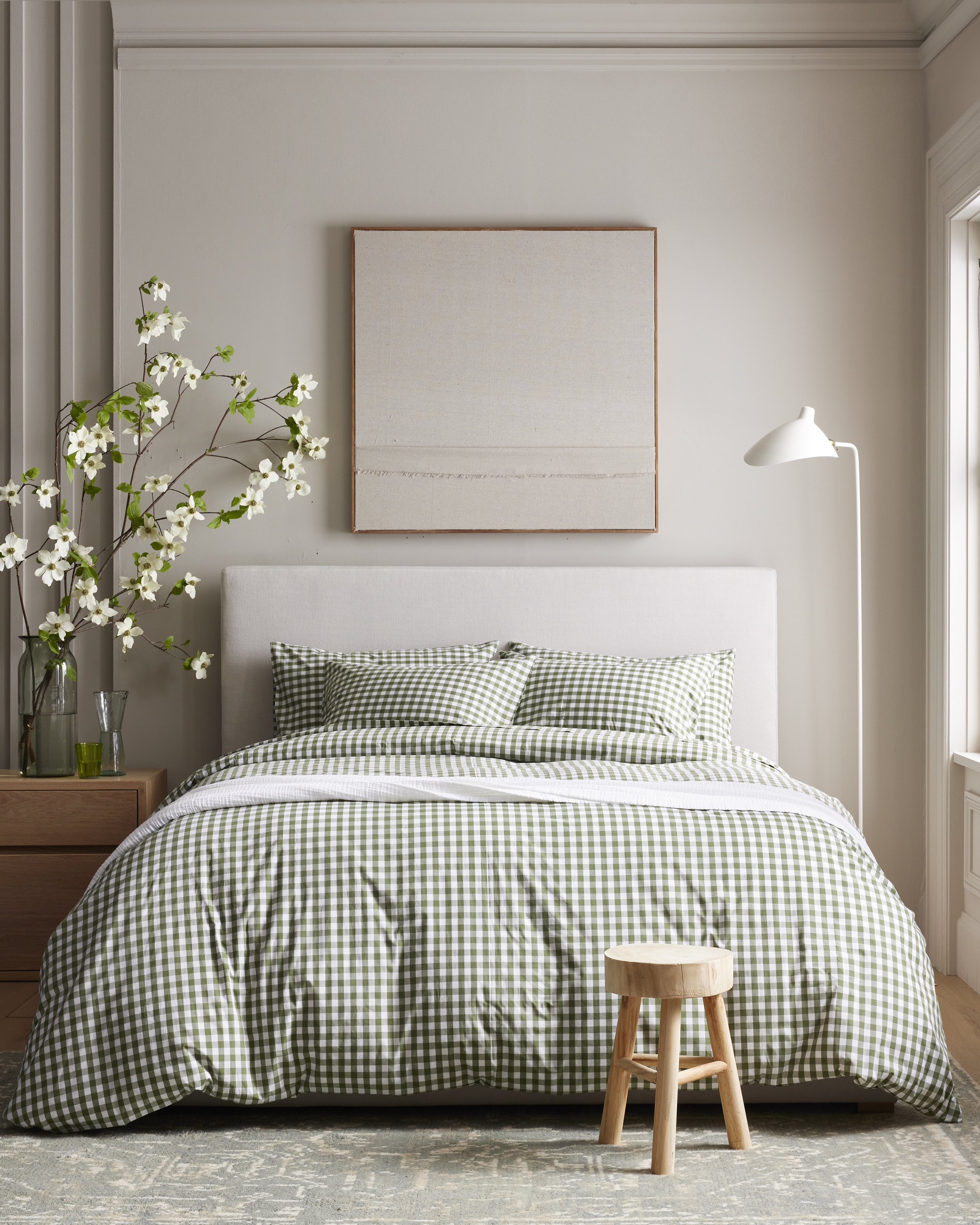 Classic Organic Percale Gingham Duvet Cover Set - thumbnail 8