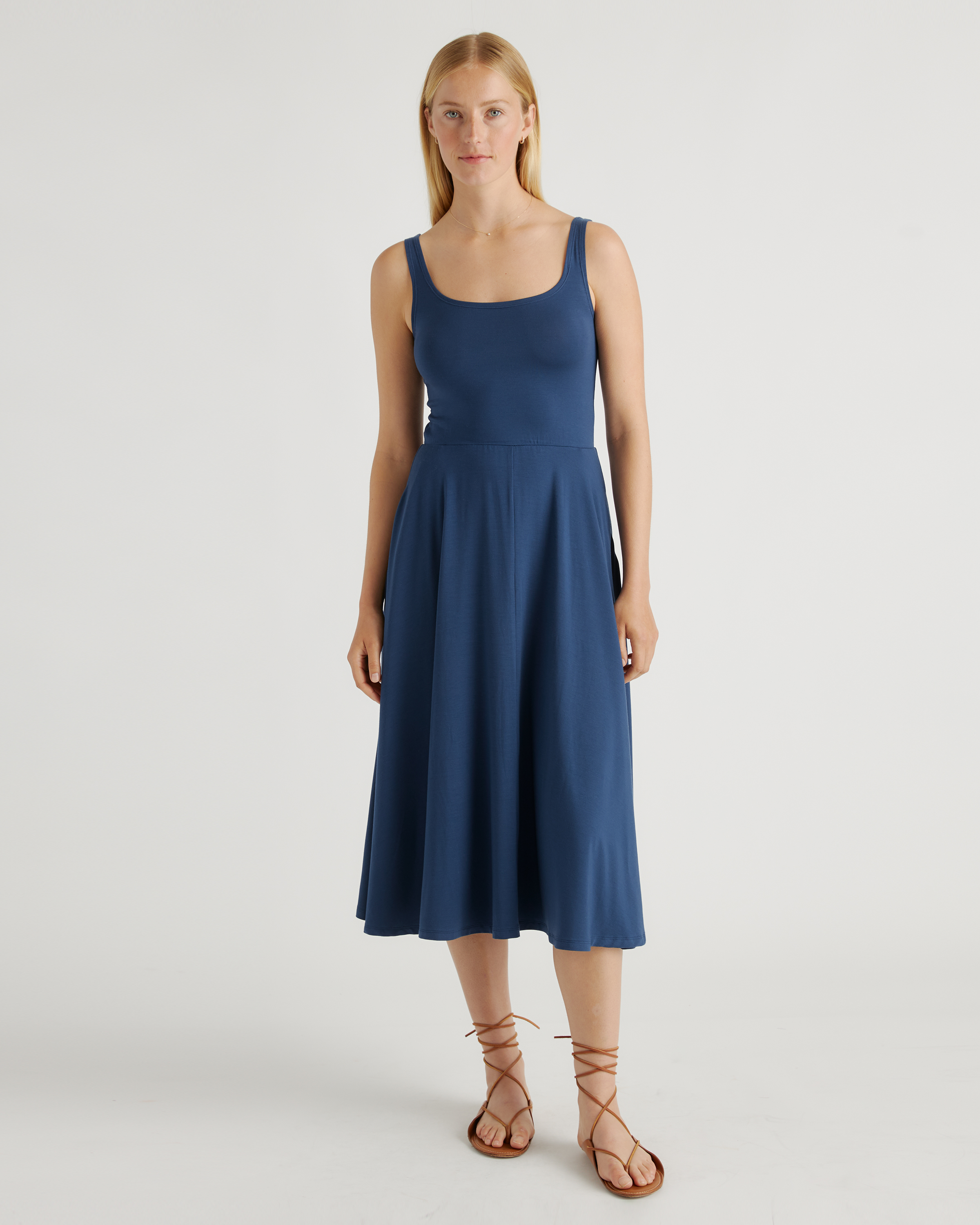 Women's Clearance Fit & Flare Open-back Dress made with Organic Cotton