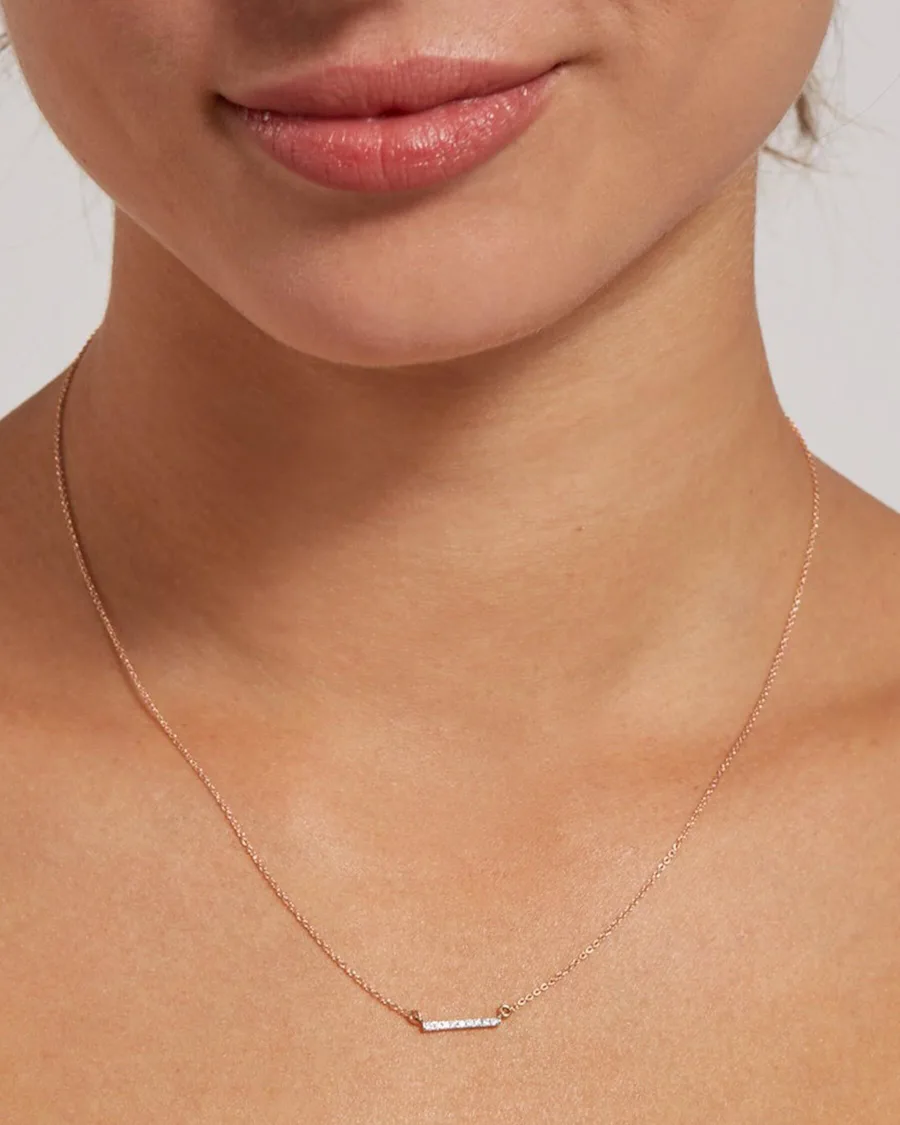 Diamond Bar Necklace - 13081575915631