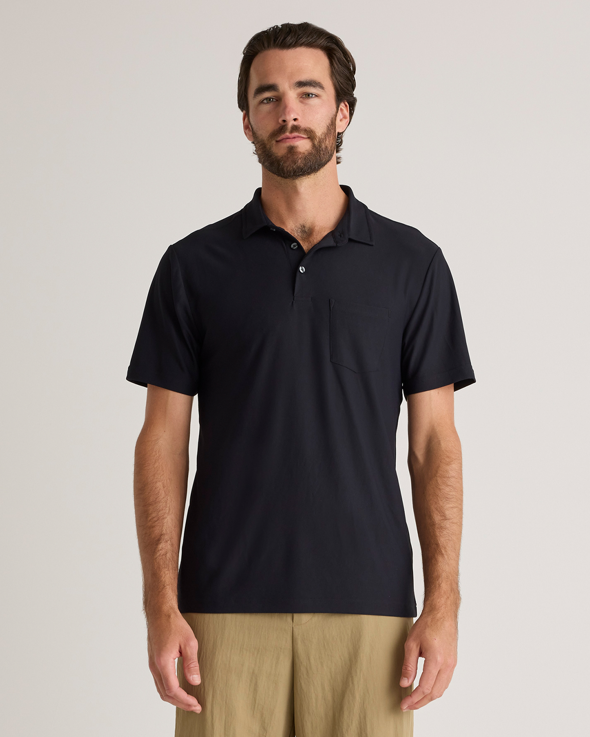 Quince Men's Propique Performance Polo In Black