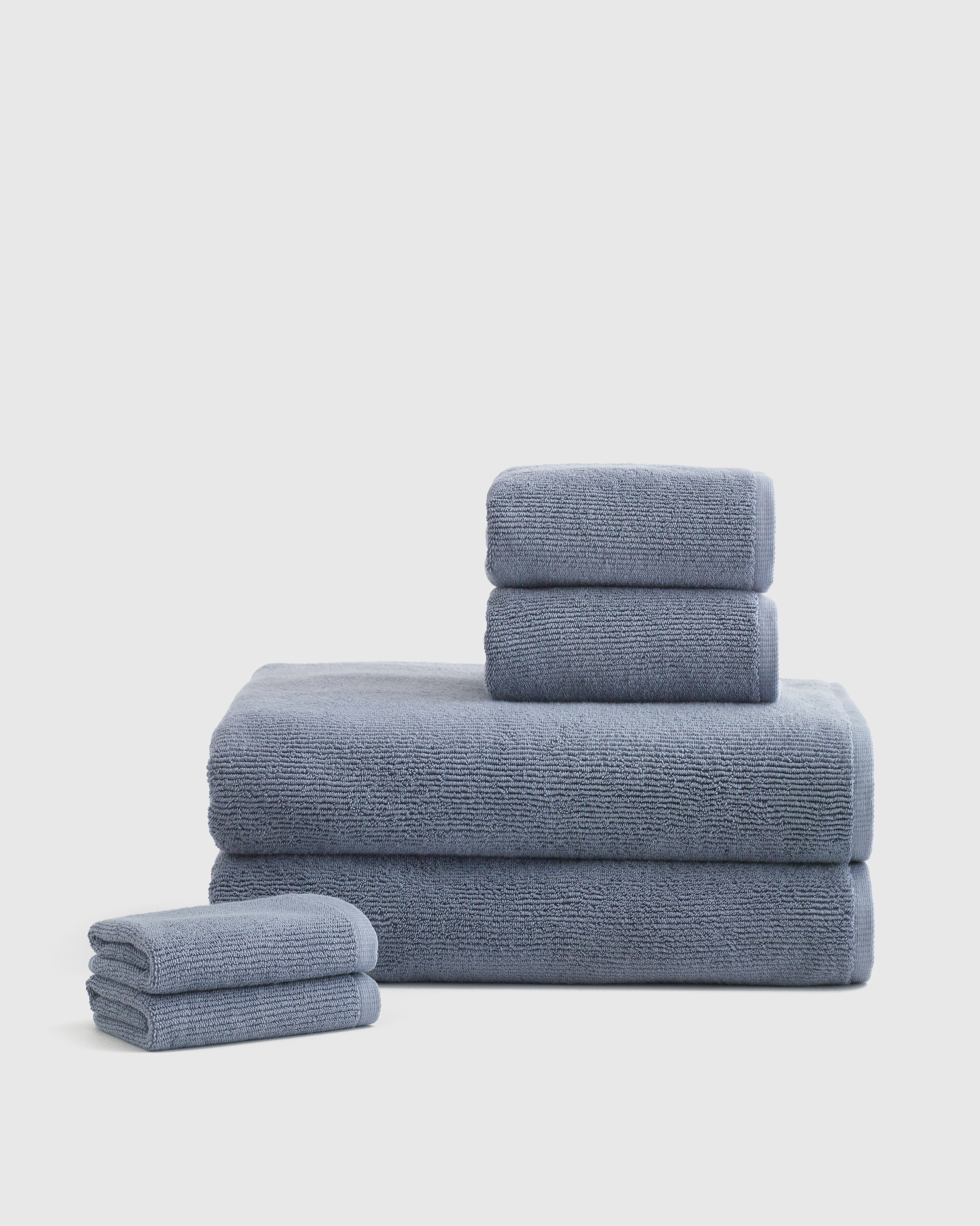Turkish Ribbed Quick Dry Bath Sheet Bundle in Mineral