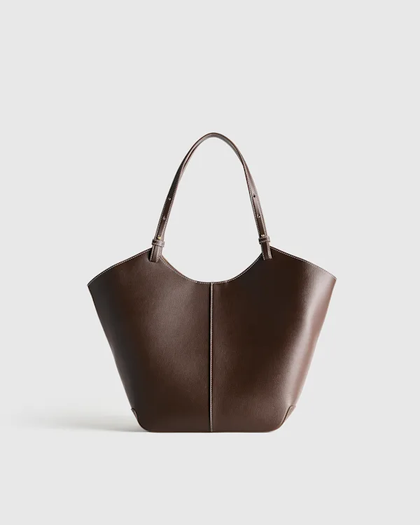 Italian Leather Trapeze Tote