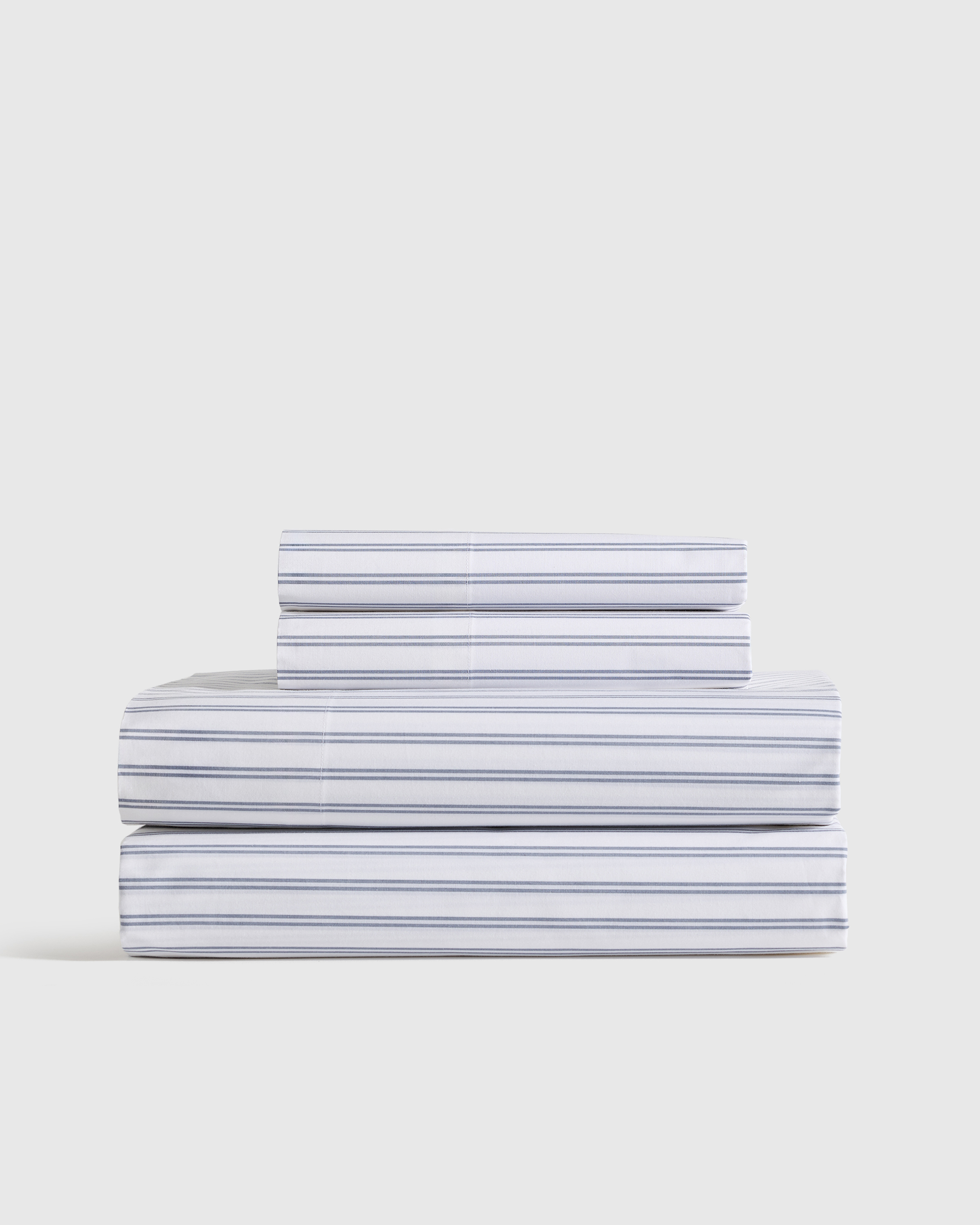 Organic Crisp Percale Double Stripe Sheet Set (Twin) by Quince
