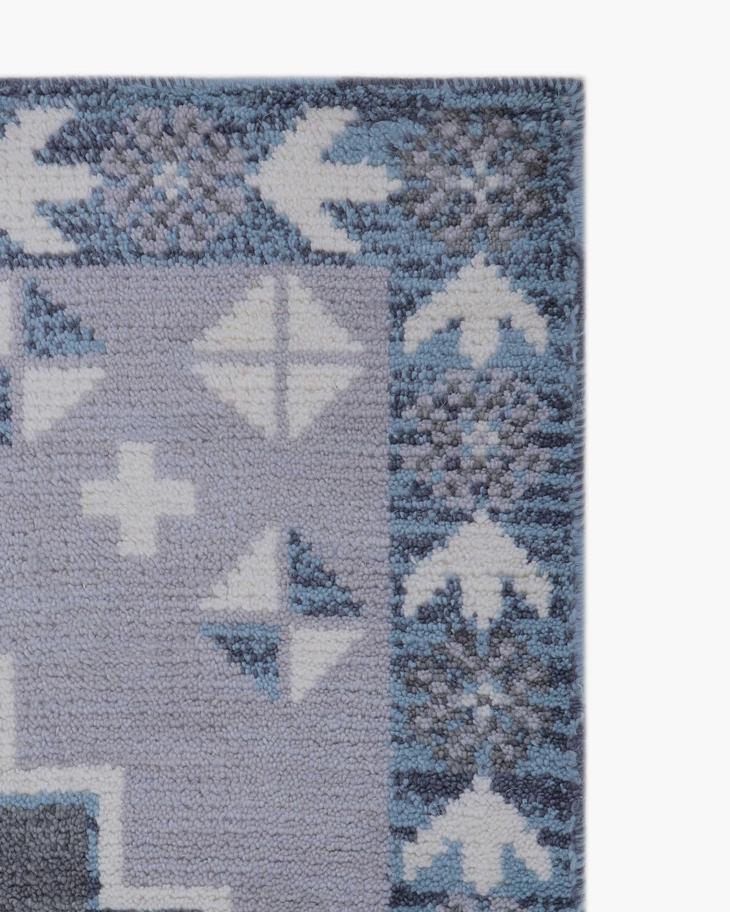 Suri Hand-Knotted Wool Rug - Grey/Blue - 1 - Thumbnail