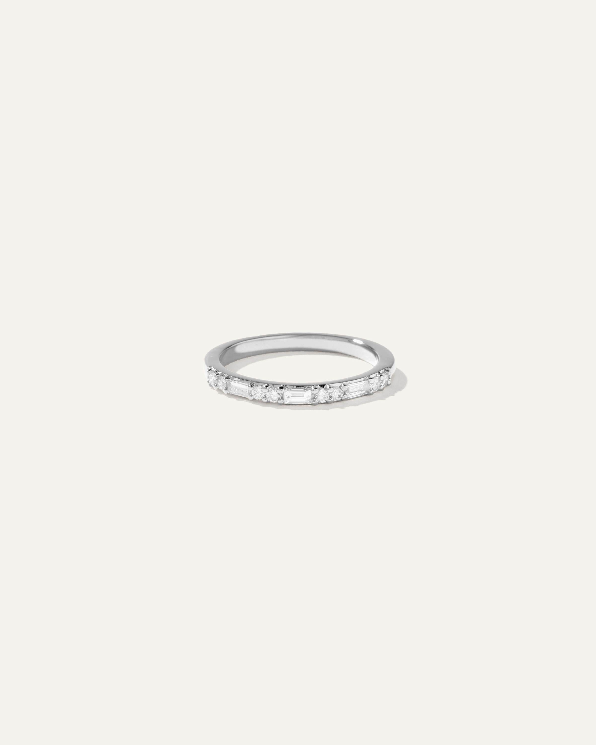 Shop Quince Women's Diamond Alternating Baguette & Round Band Rings In White Gold