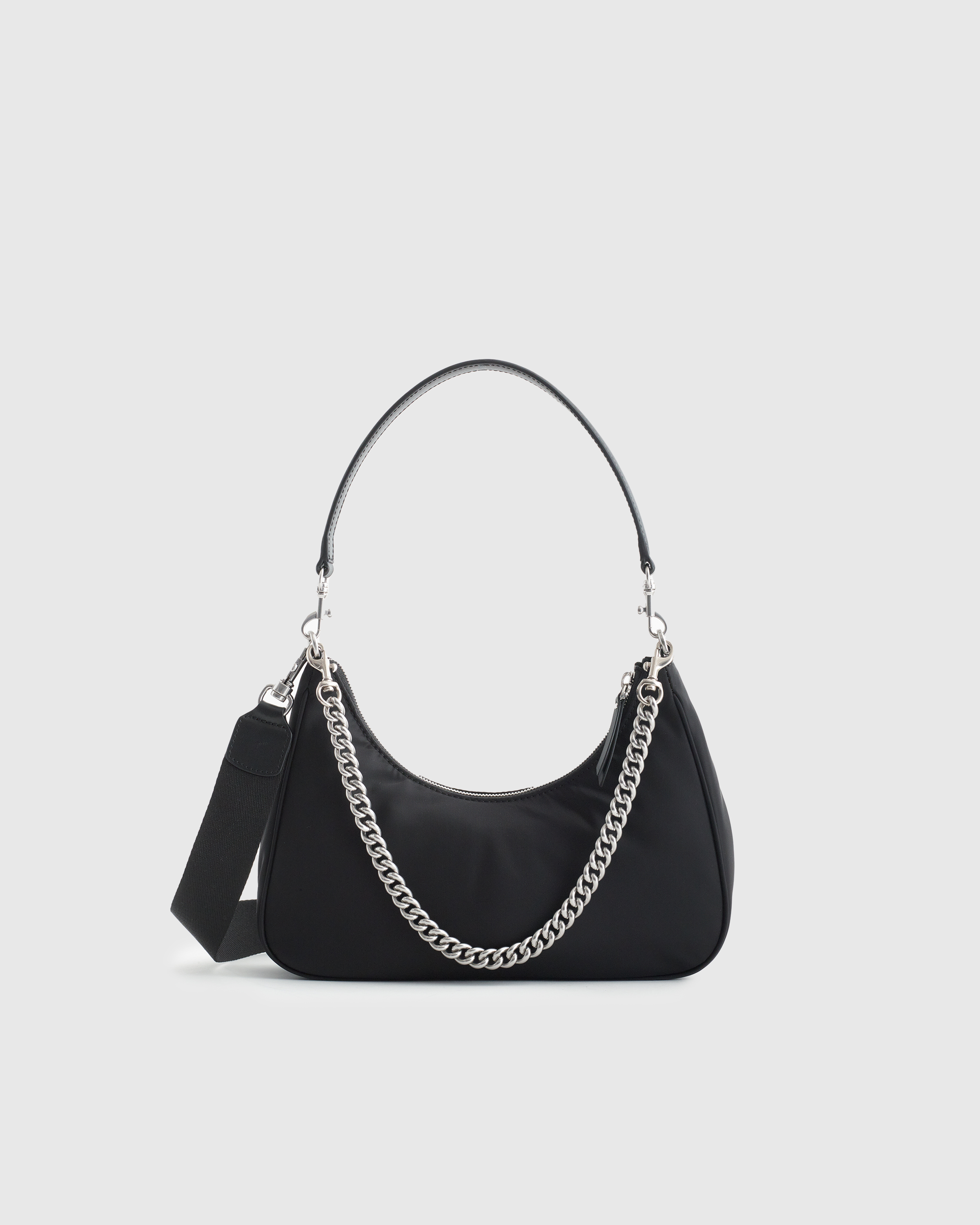 Leather Sling Bag with Chain Strap
