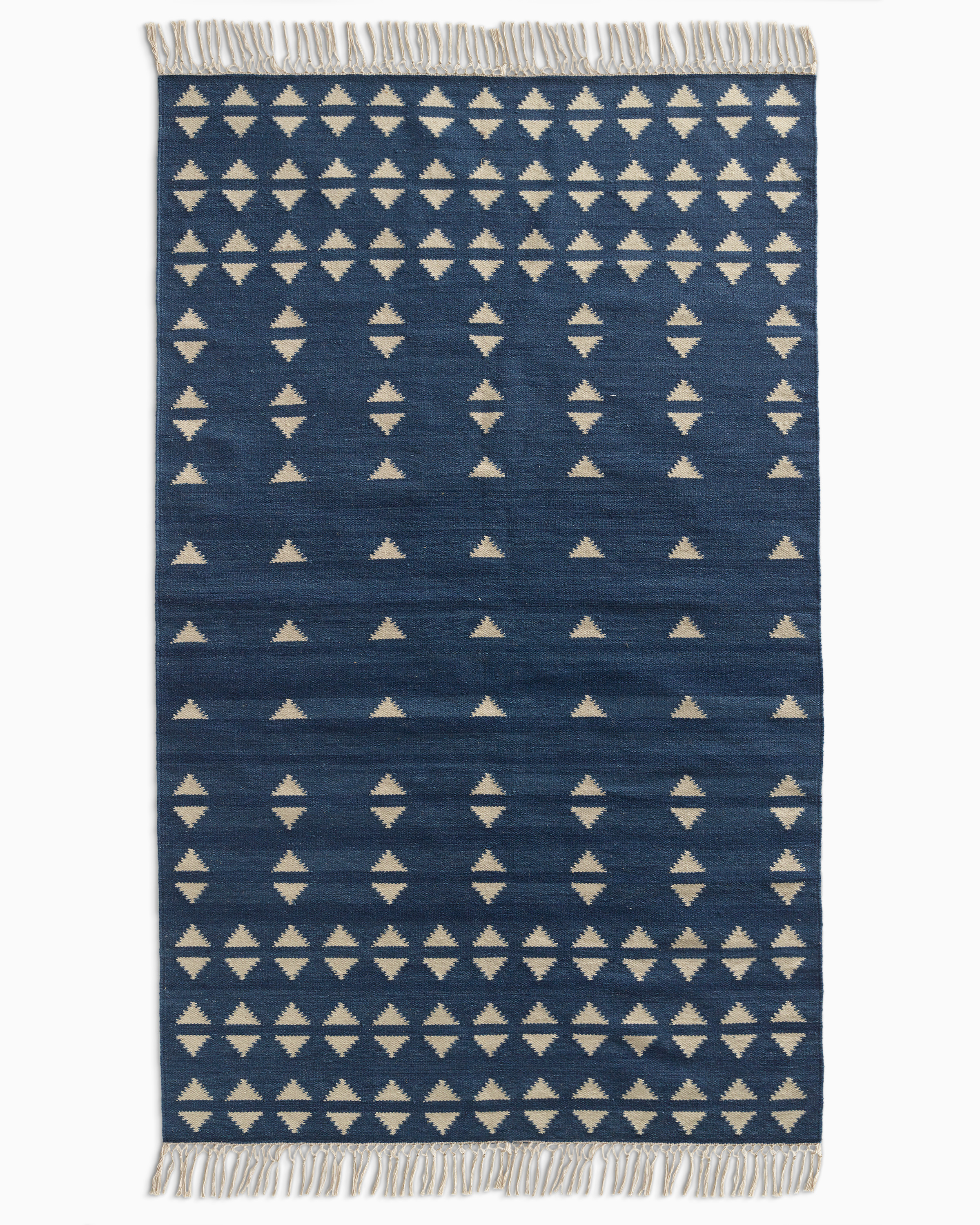 Quince Shay Wool Kilim Rug In Blue