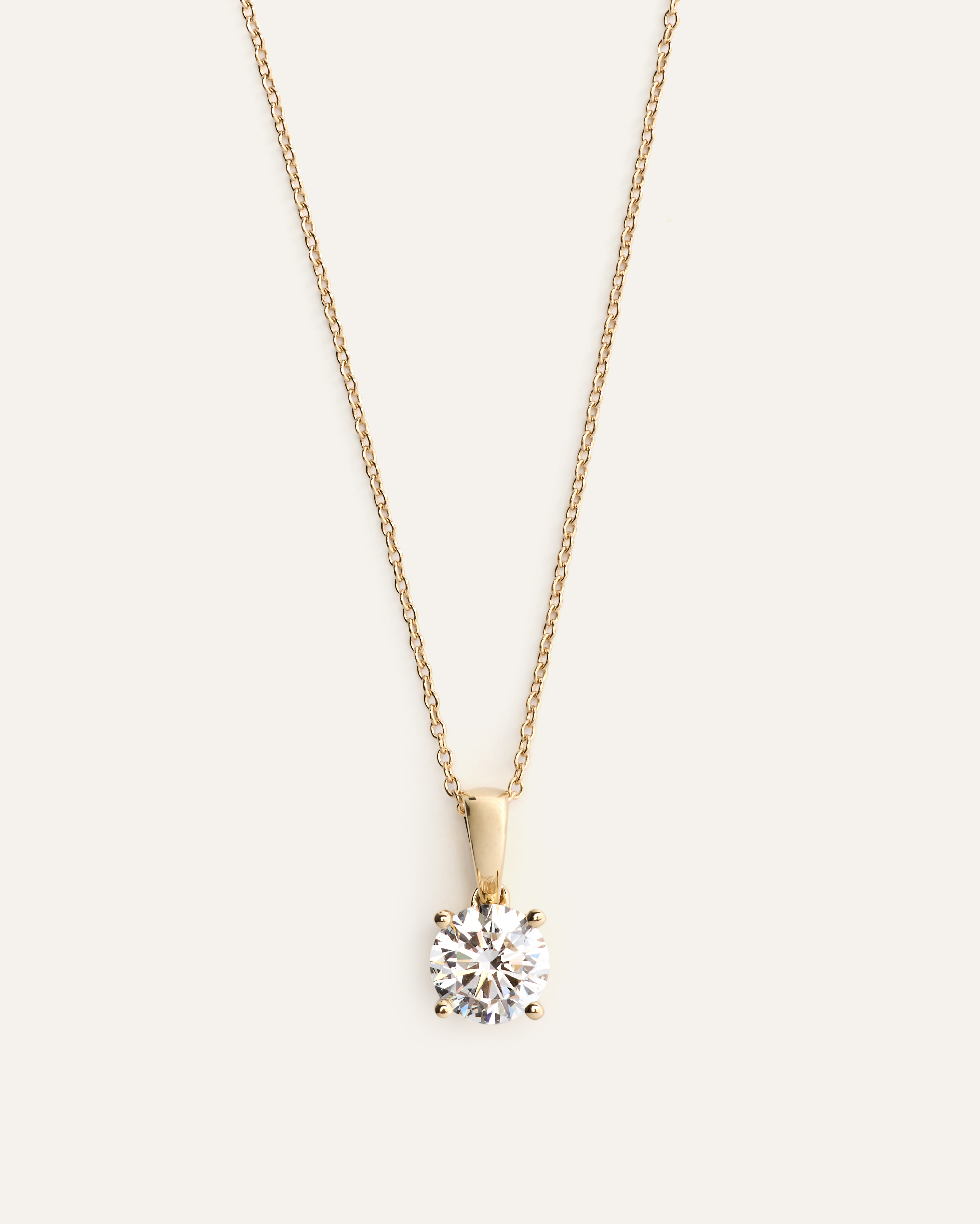 14K Gold Lab Grown Diamond Solitaire Necklace