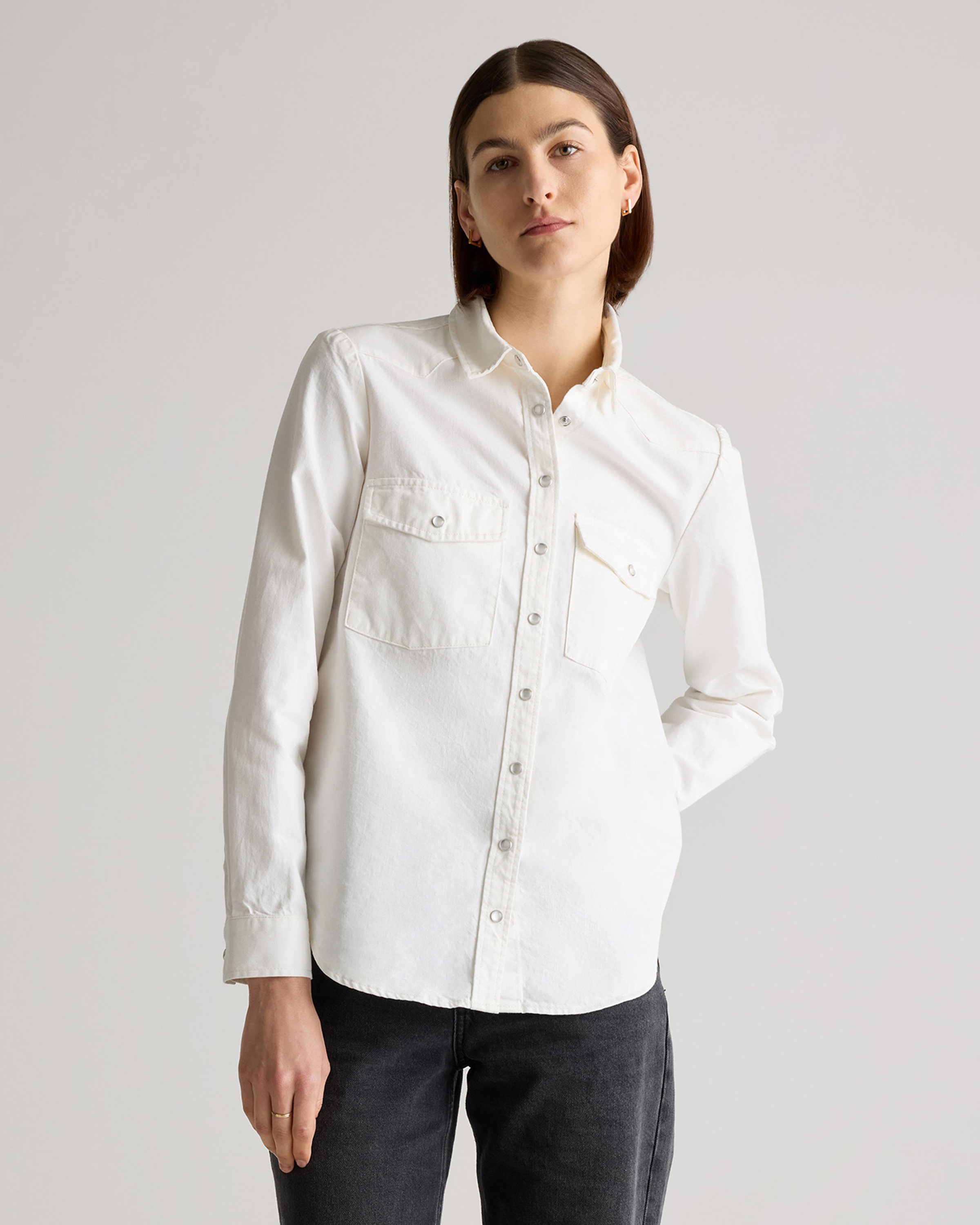 Distressed Denim Western Shirt