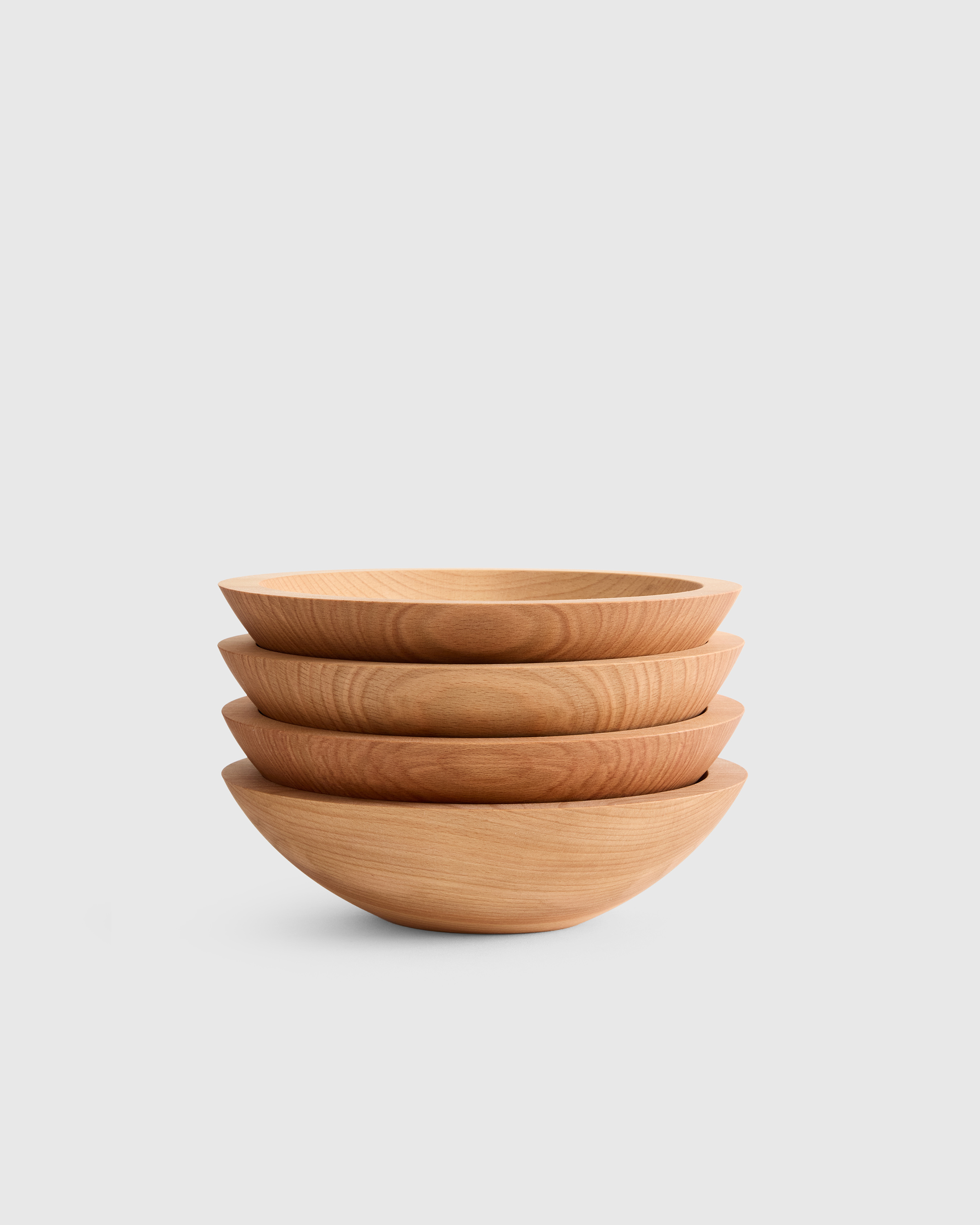 Handcrafted Wooden Bowls - Set of 4 in Beech Wood