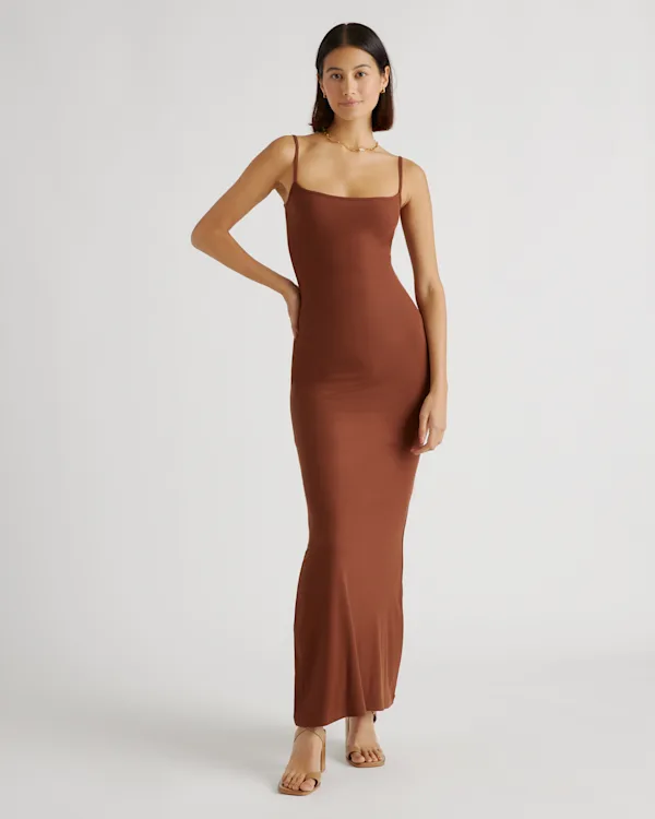 Tencel Rib Knit Maxi Slip Dress