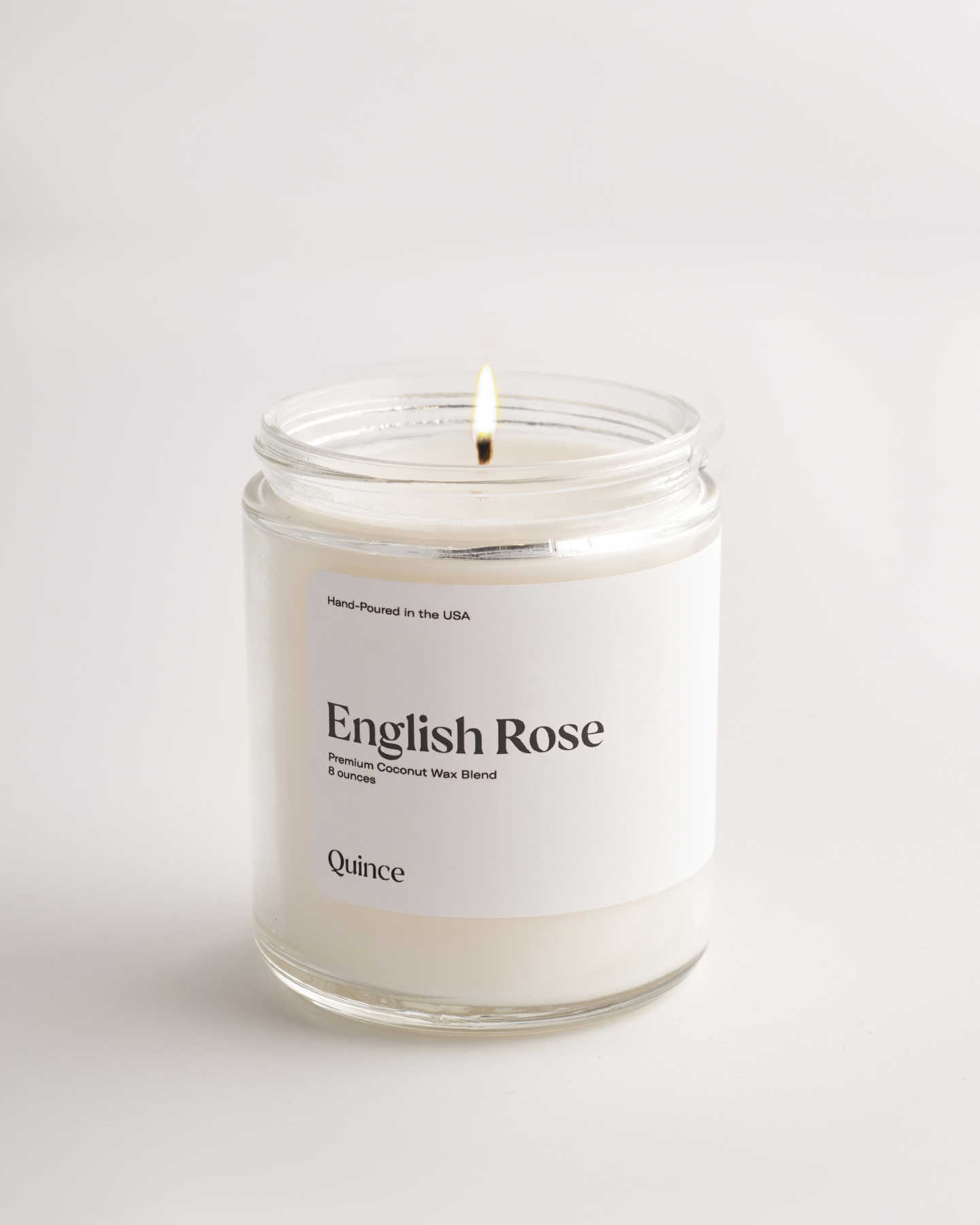 Hand-Poured Coconut Wax Candle - English Rose