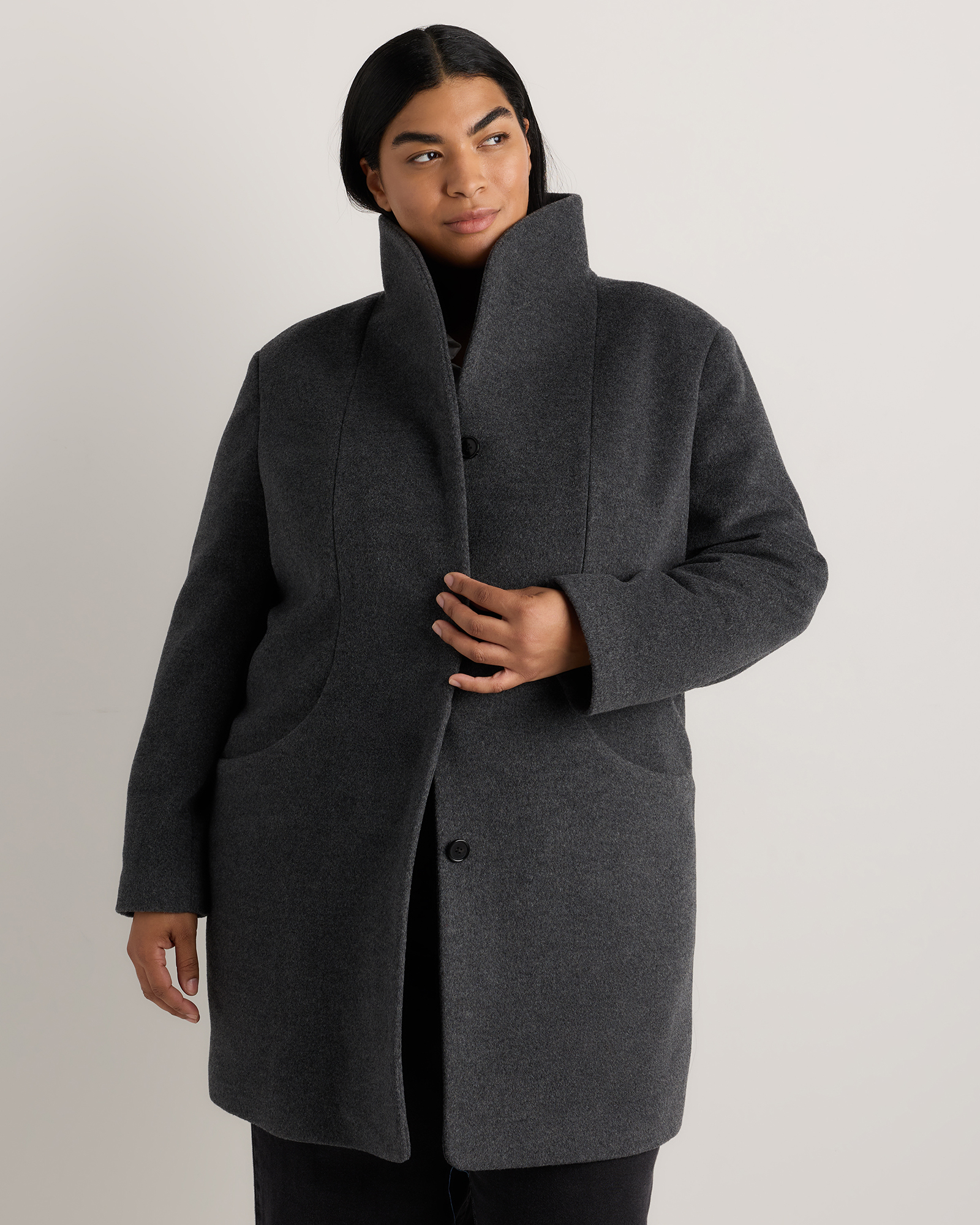 Wool Cashmere Cocoon Coat