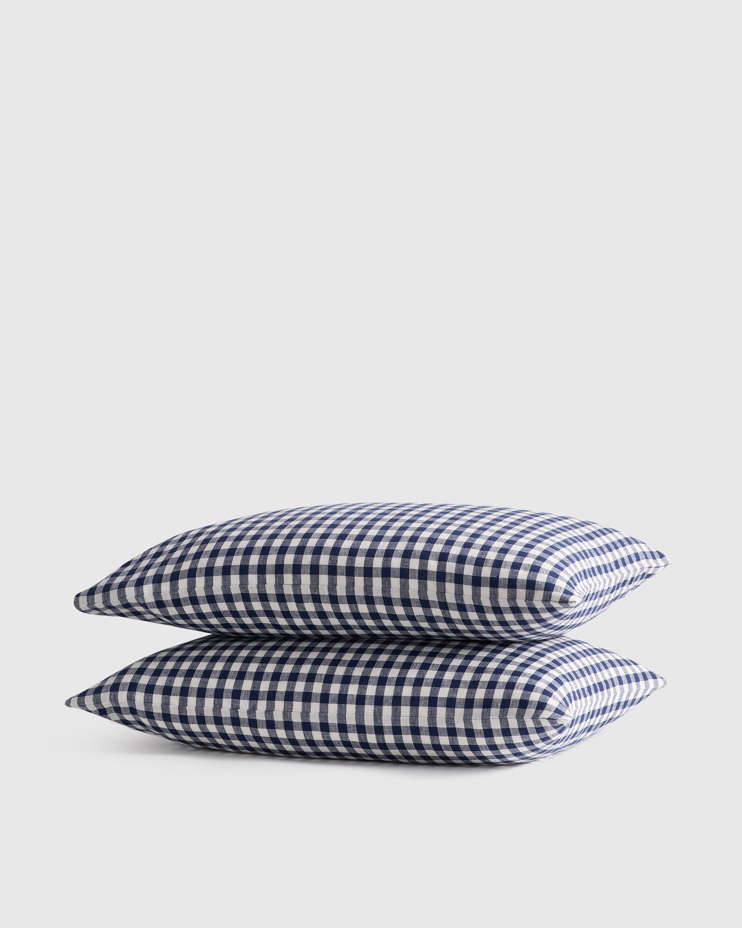 European Linen Pillowcase Set in Grey/White Stripe