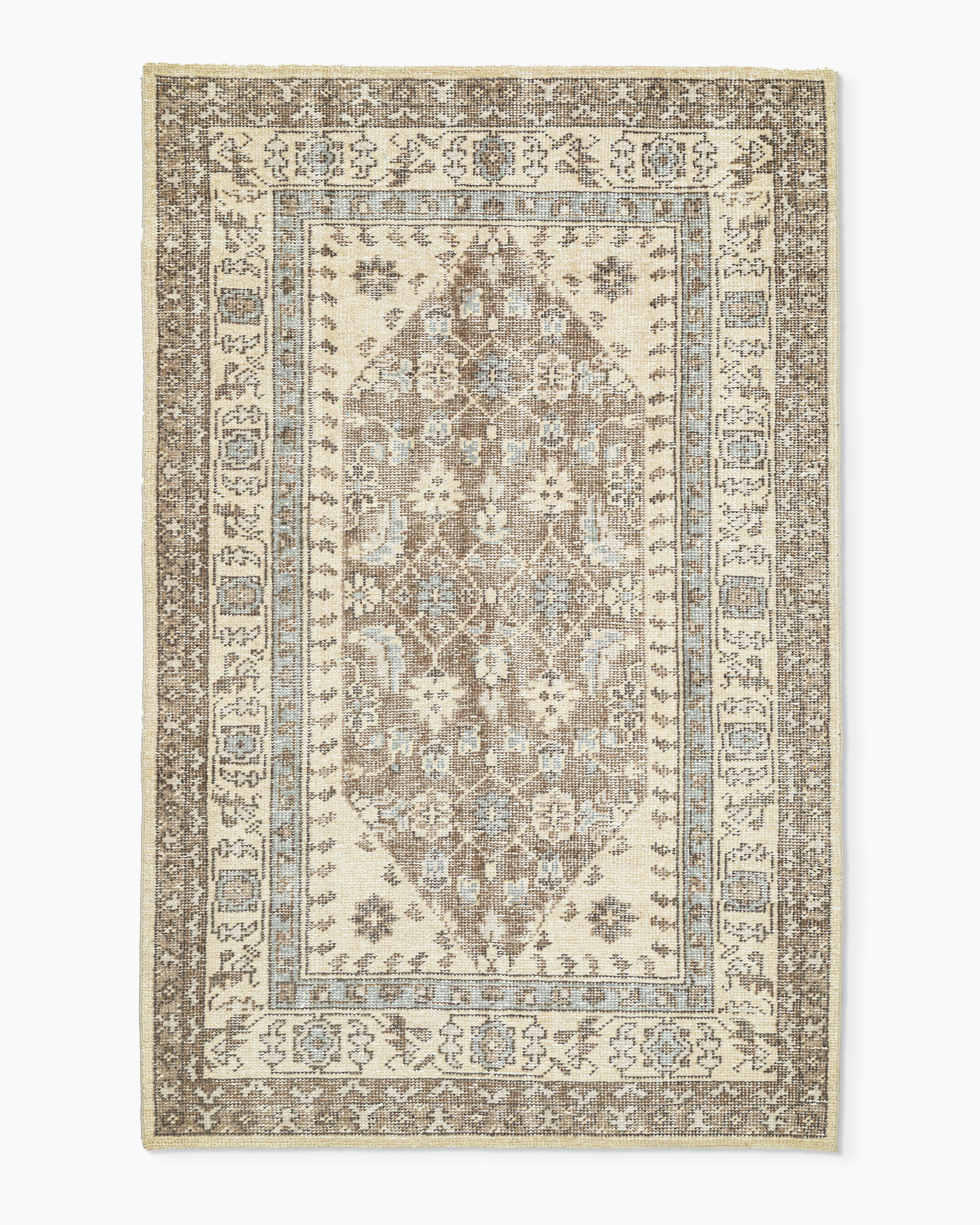 Quince Pierce Hand-knotted Wool Rug In Beige