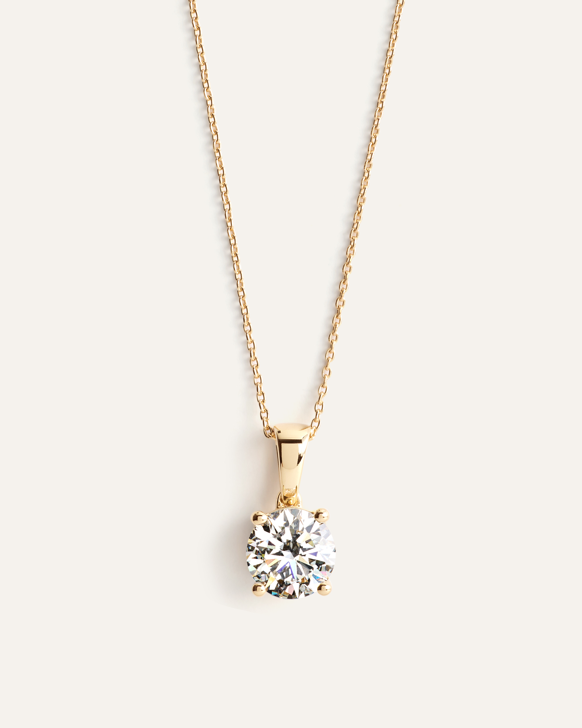 14K Gold Lab Grown Diamond Solitaire Necklace