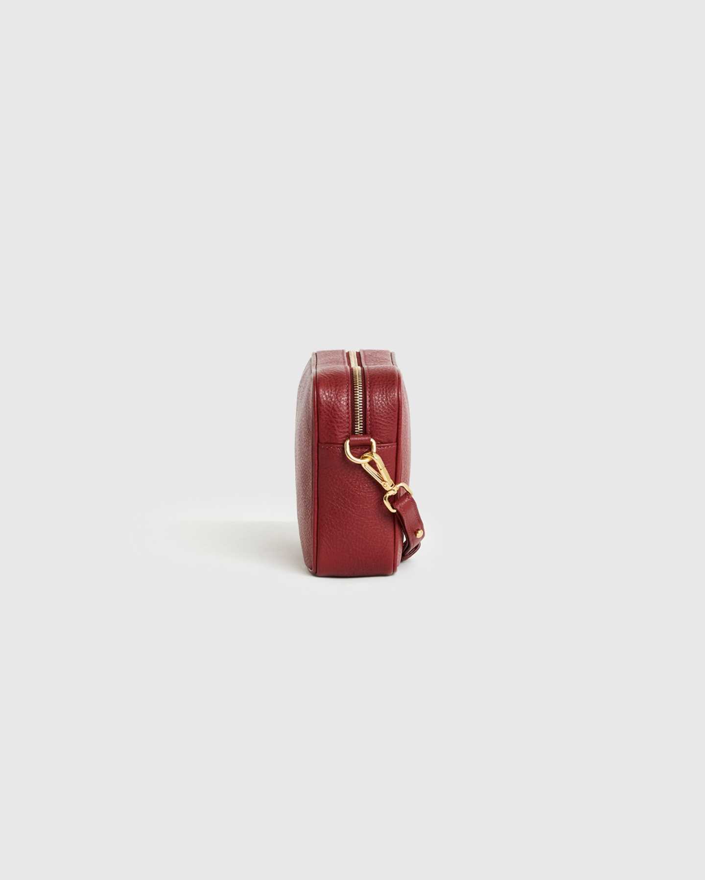 Italian leather crossbody bag in red from back