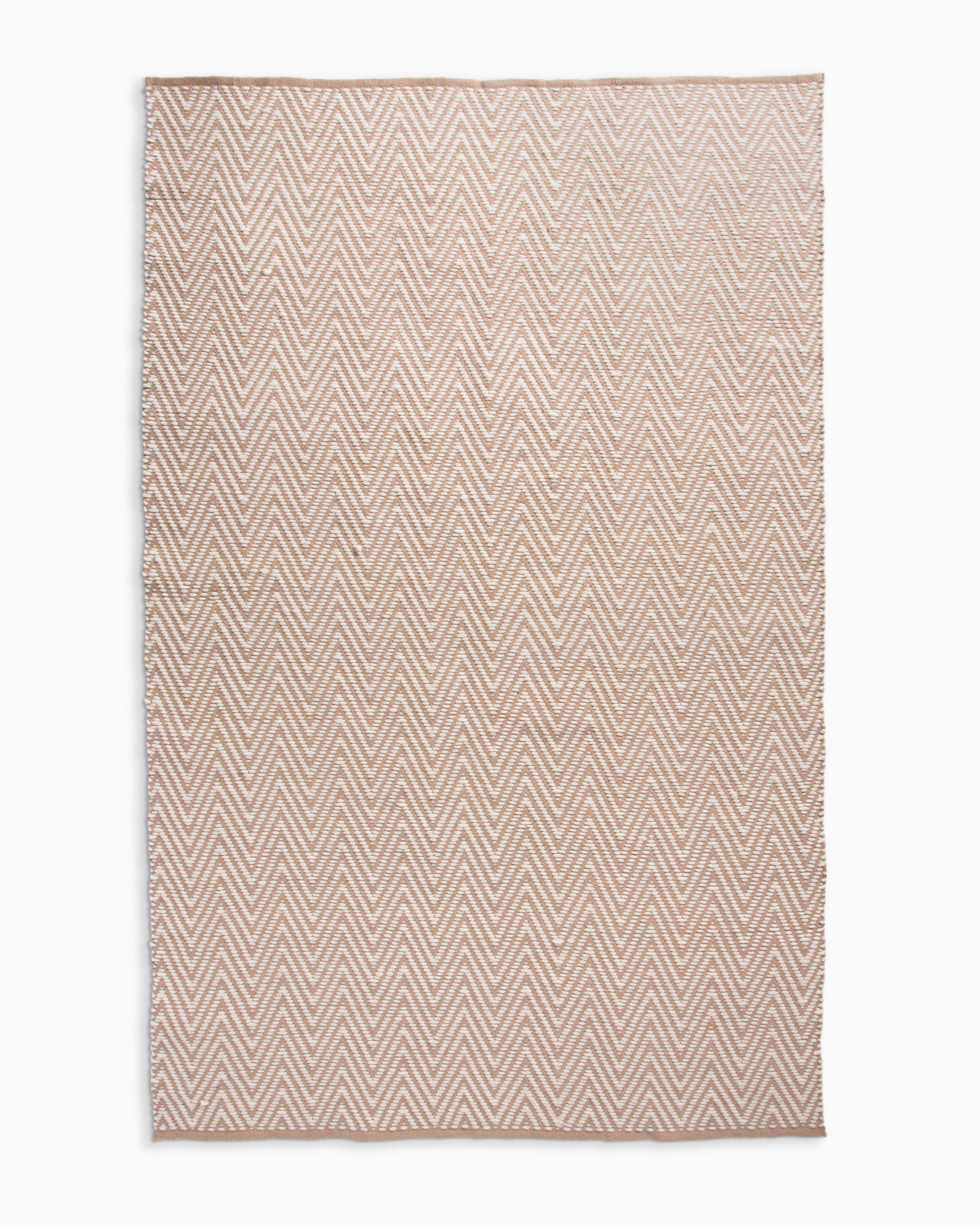 Quince Zig Zag Flatweave Wool Rug In Natural/ivory