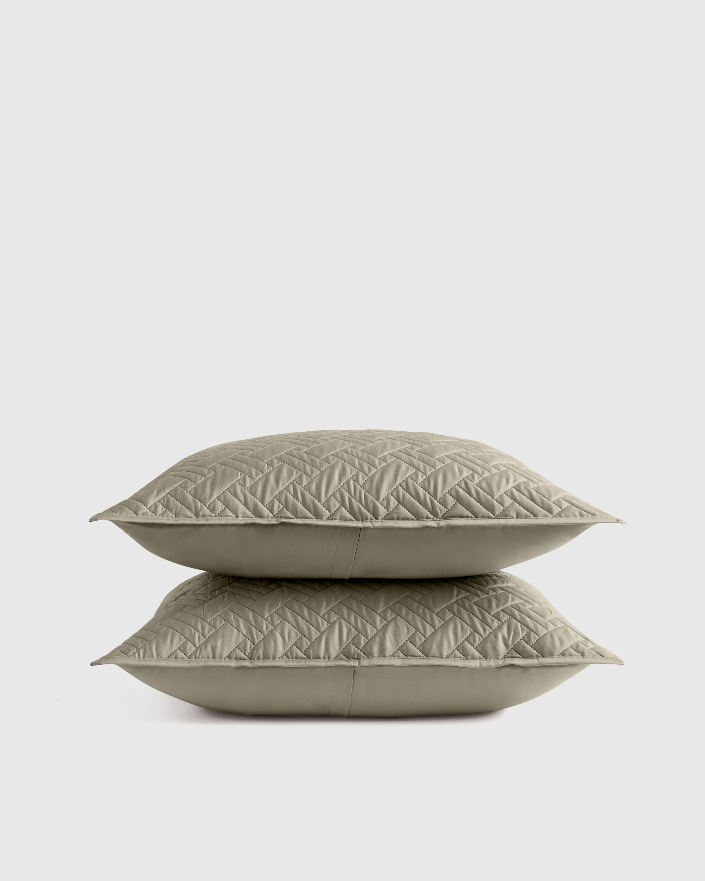 Organic Cotton Basketweave Quilted Sham Set (Standard) by Quince