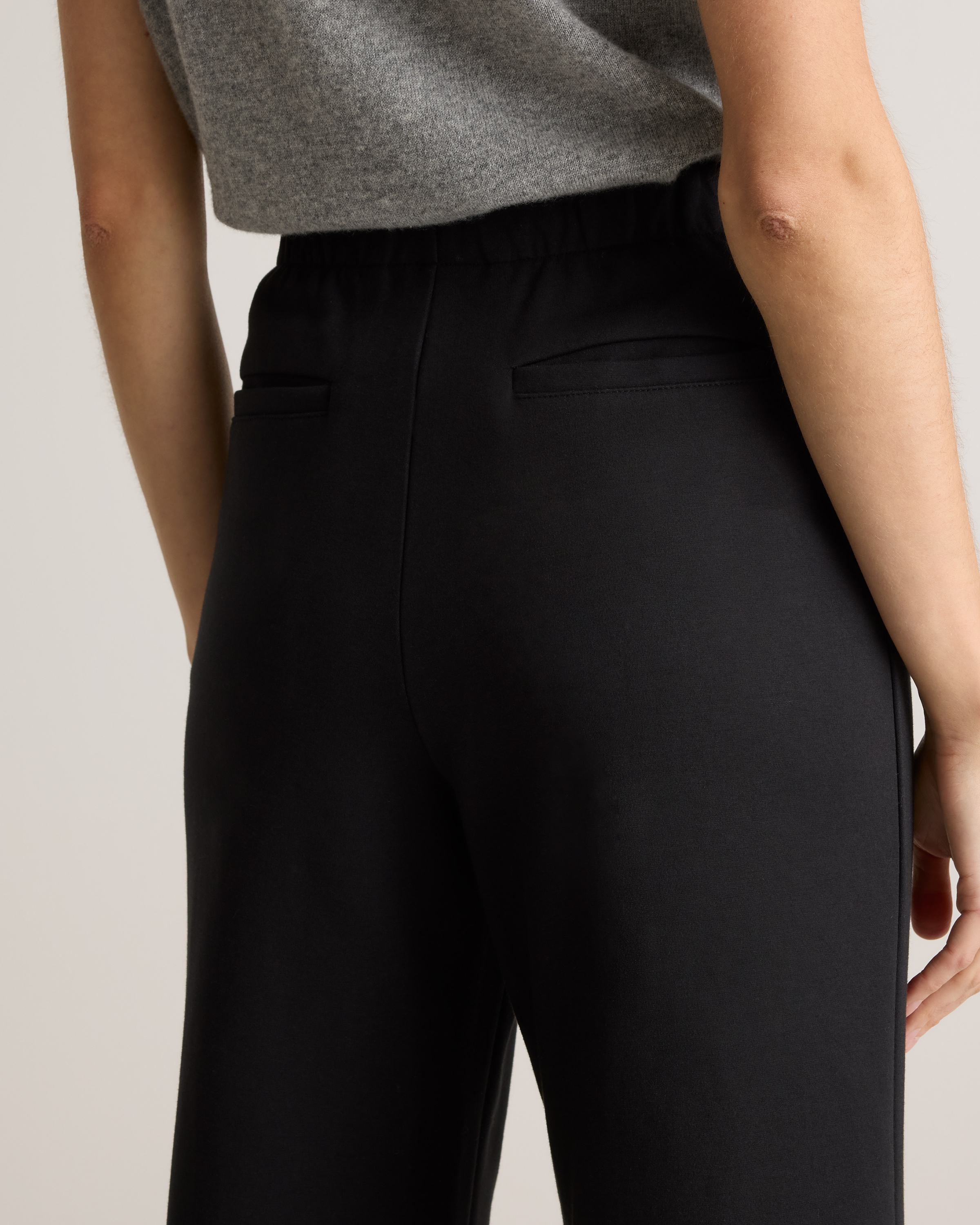 Organic Cotton Double Knit Wide Leg Pants