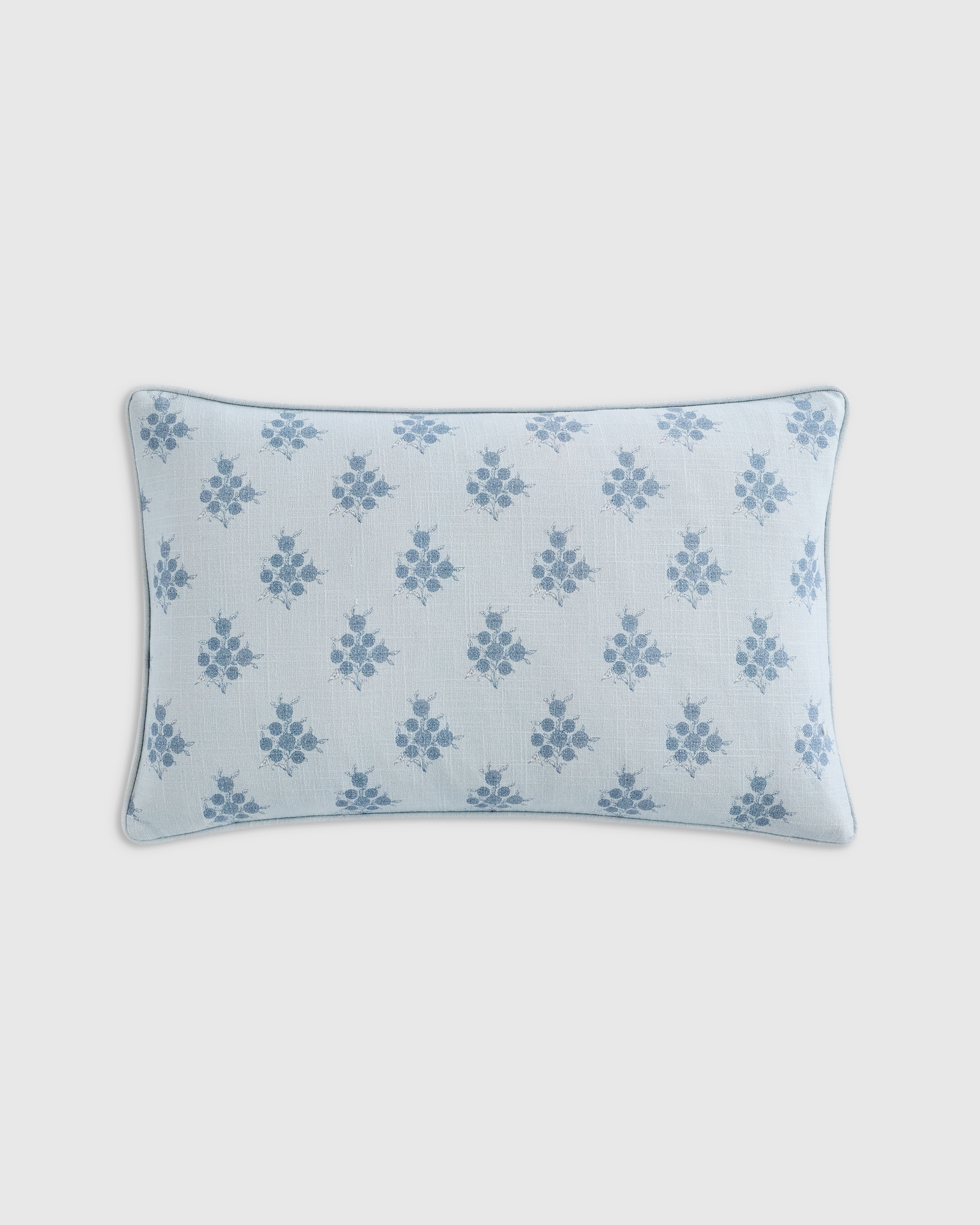 Piped Block Print Cotton Pillow Cover by Quince