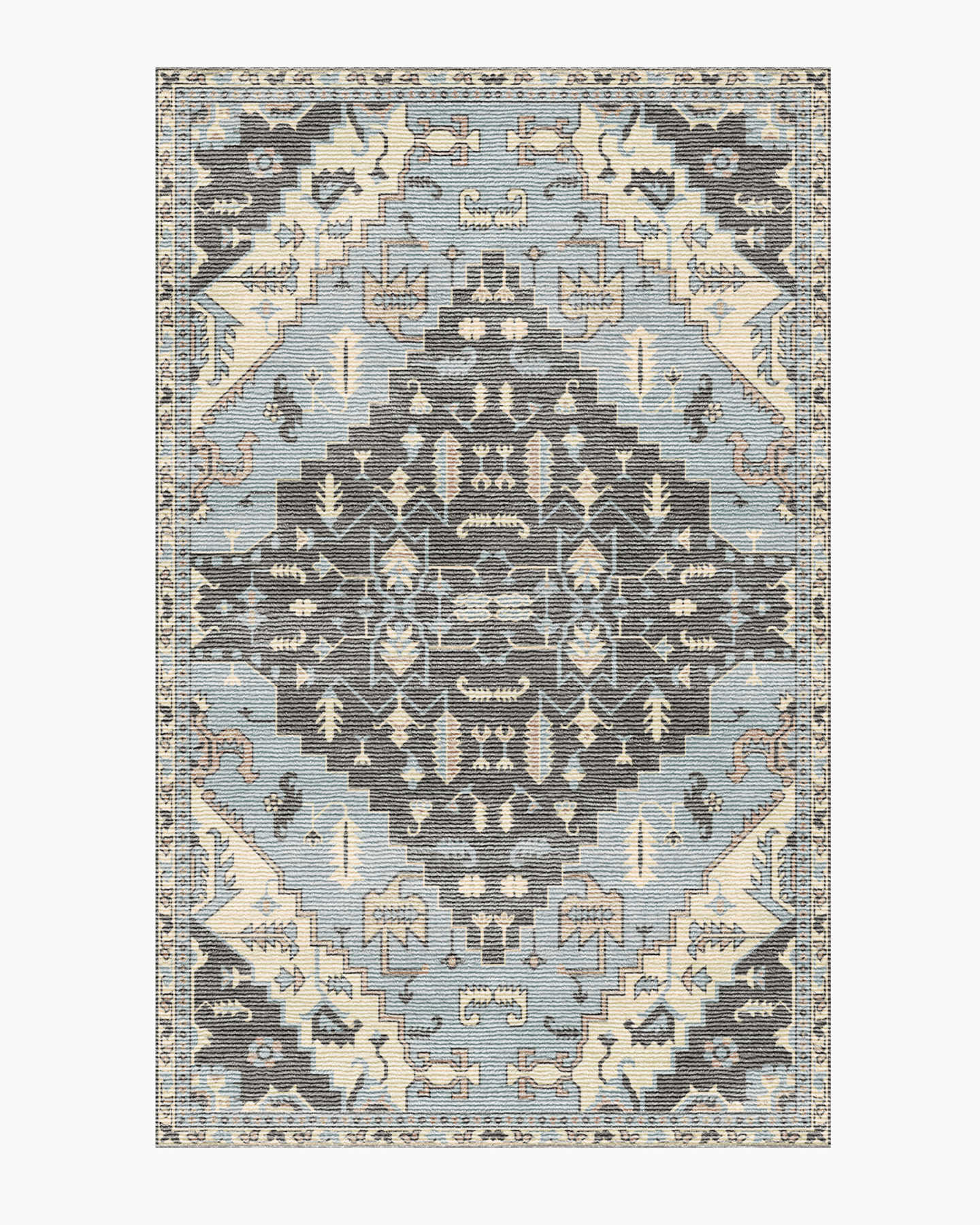 Aida Tufted Wool Rug - Dusty Blue Multi