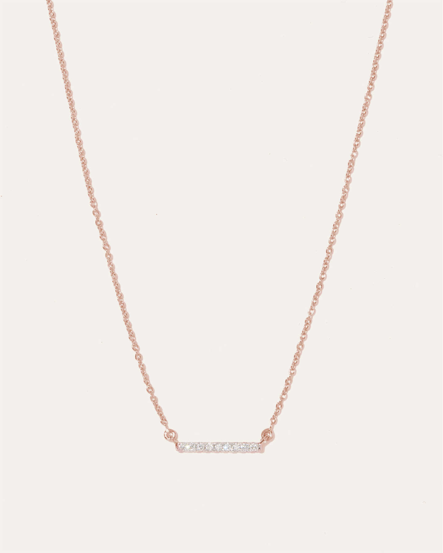 Diamond Bar Necklace - Rose Gold - 0 - Thumbnail