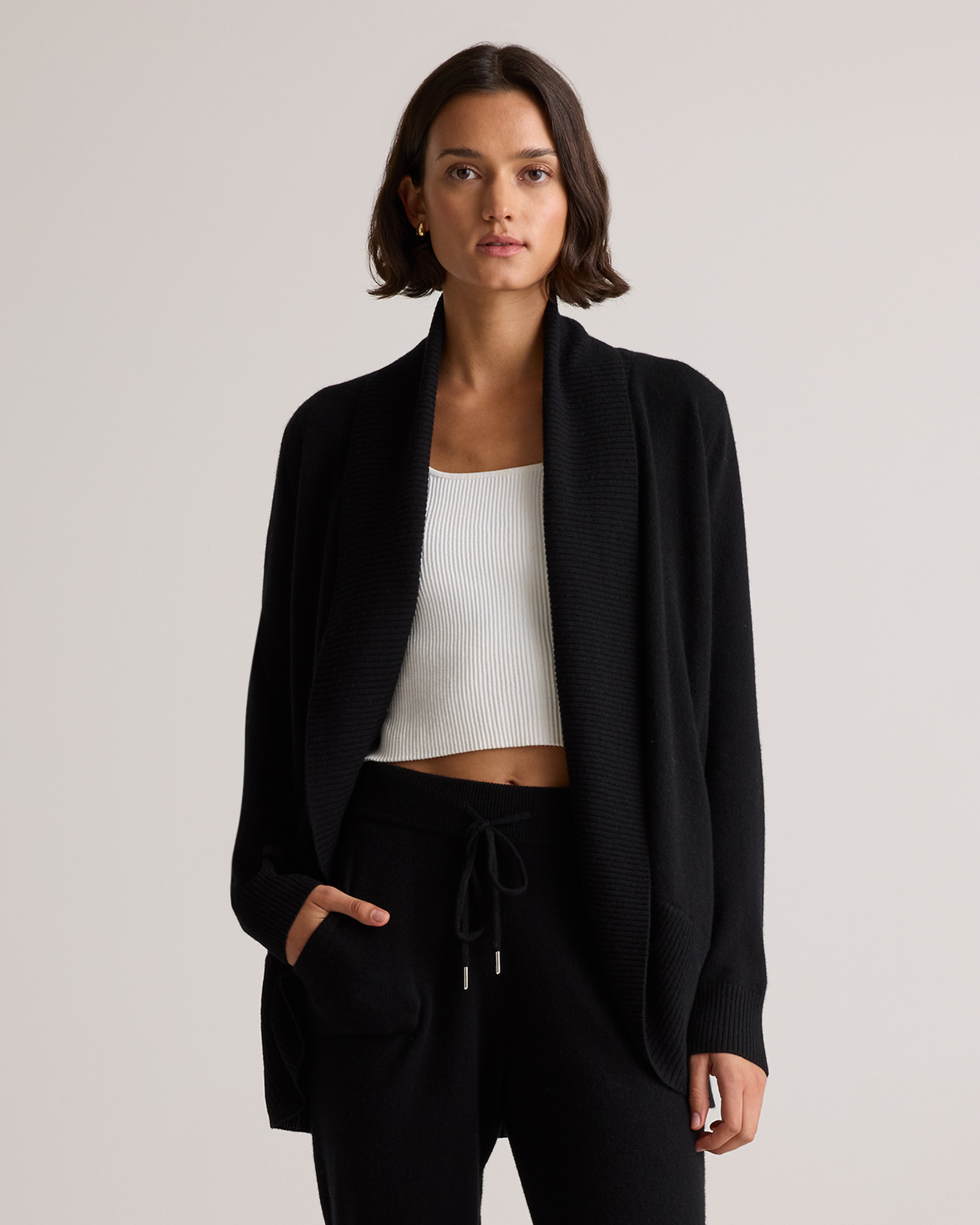 Mongolian Cashmere Open Cardigan Sweater