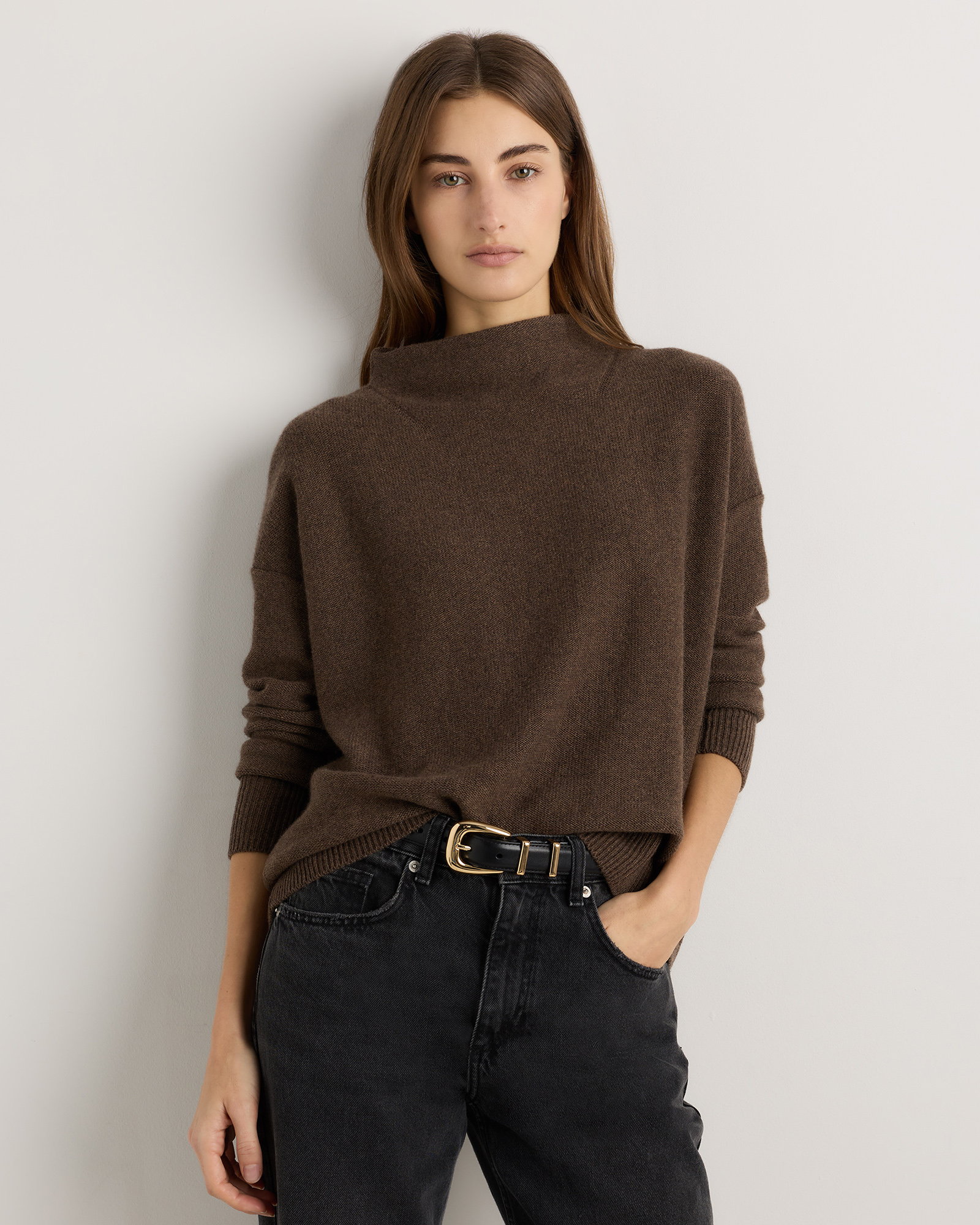 Mongolian Cashmere Funnel Neck Sweater