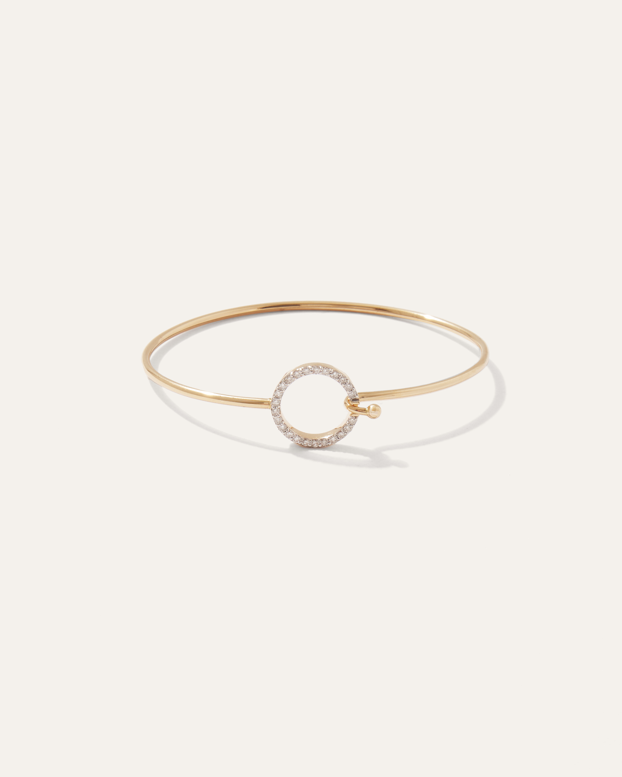 Quince Women's 14k Gold Diamond Circle Bangle Bracelet